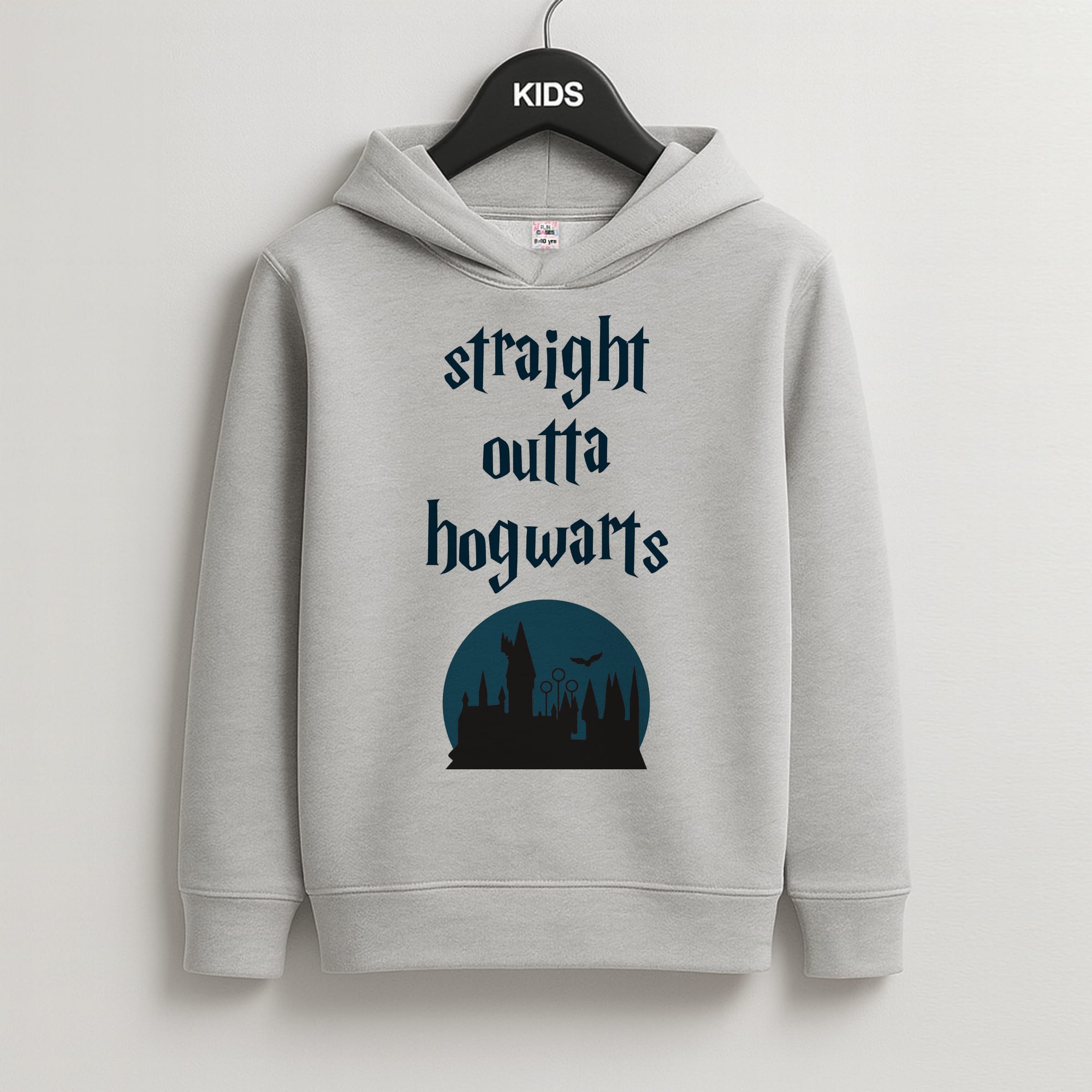 Straight Outta Hogwarts Kids Grey Hoodie