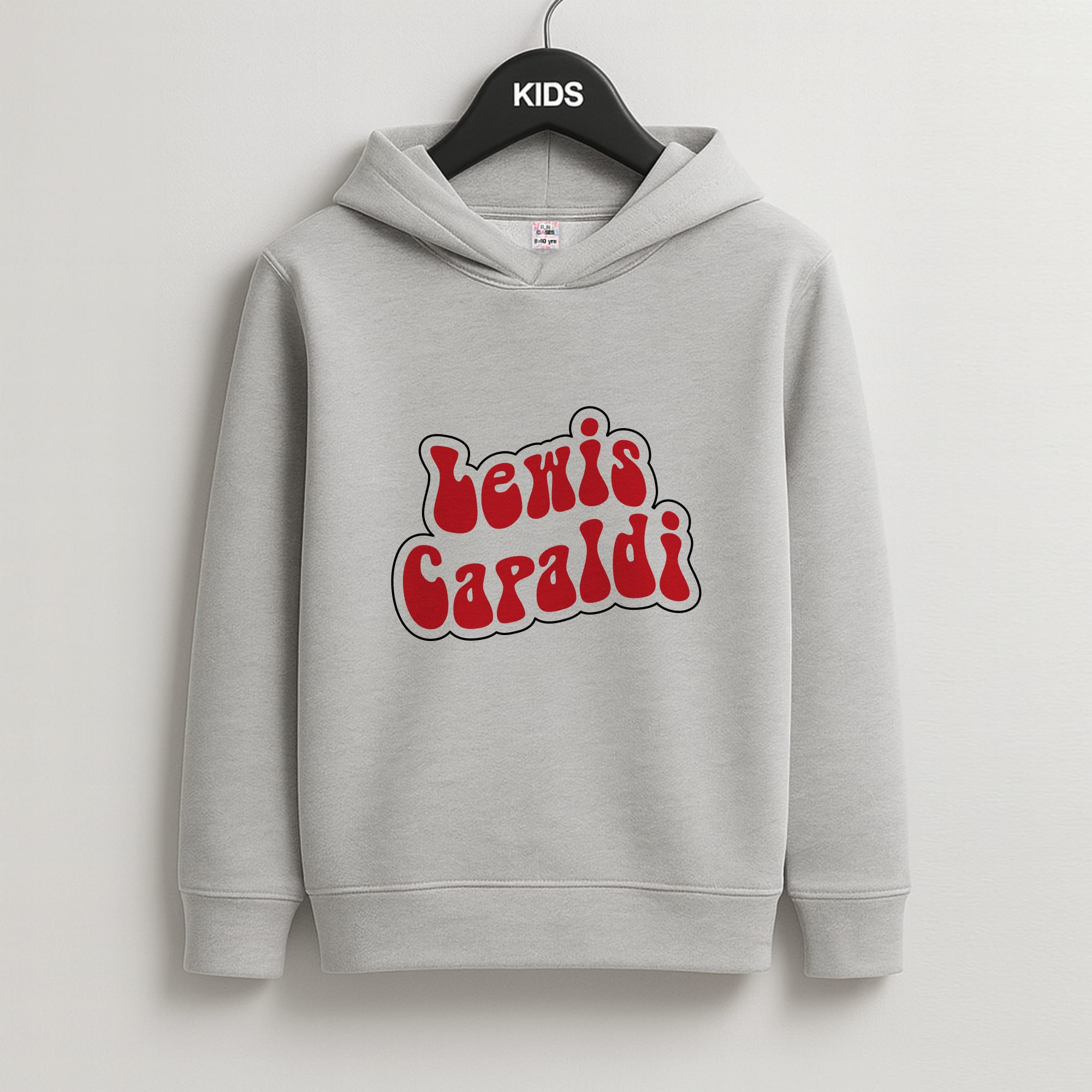 Red Name Kids Grey Hoodie