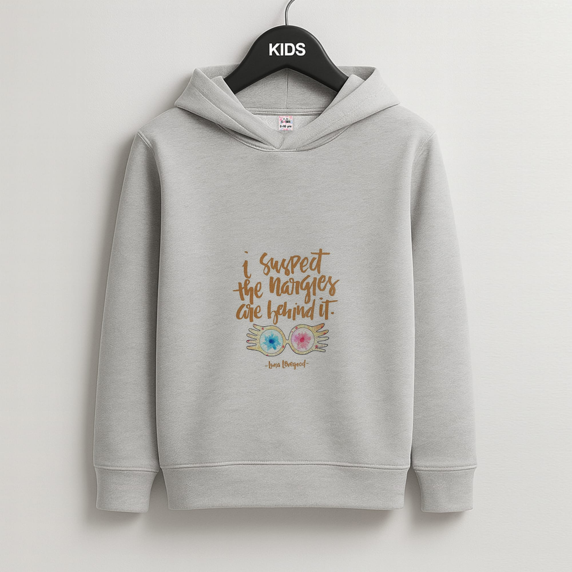 I Suspect The Nargles Are Behind It Kids Grey Hoodie