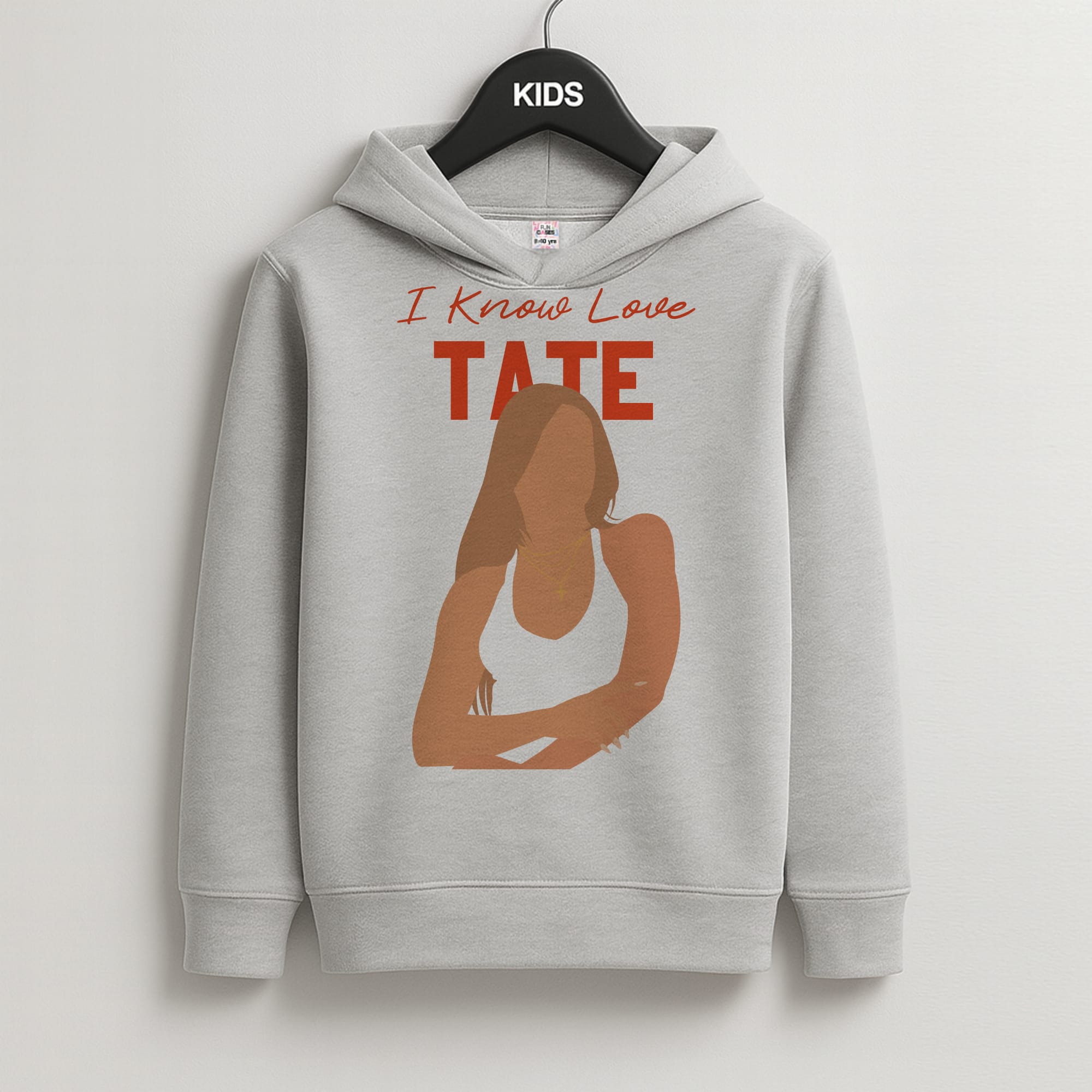 I Know Love Pattern Kids Grey Hoodie