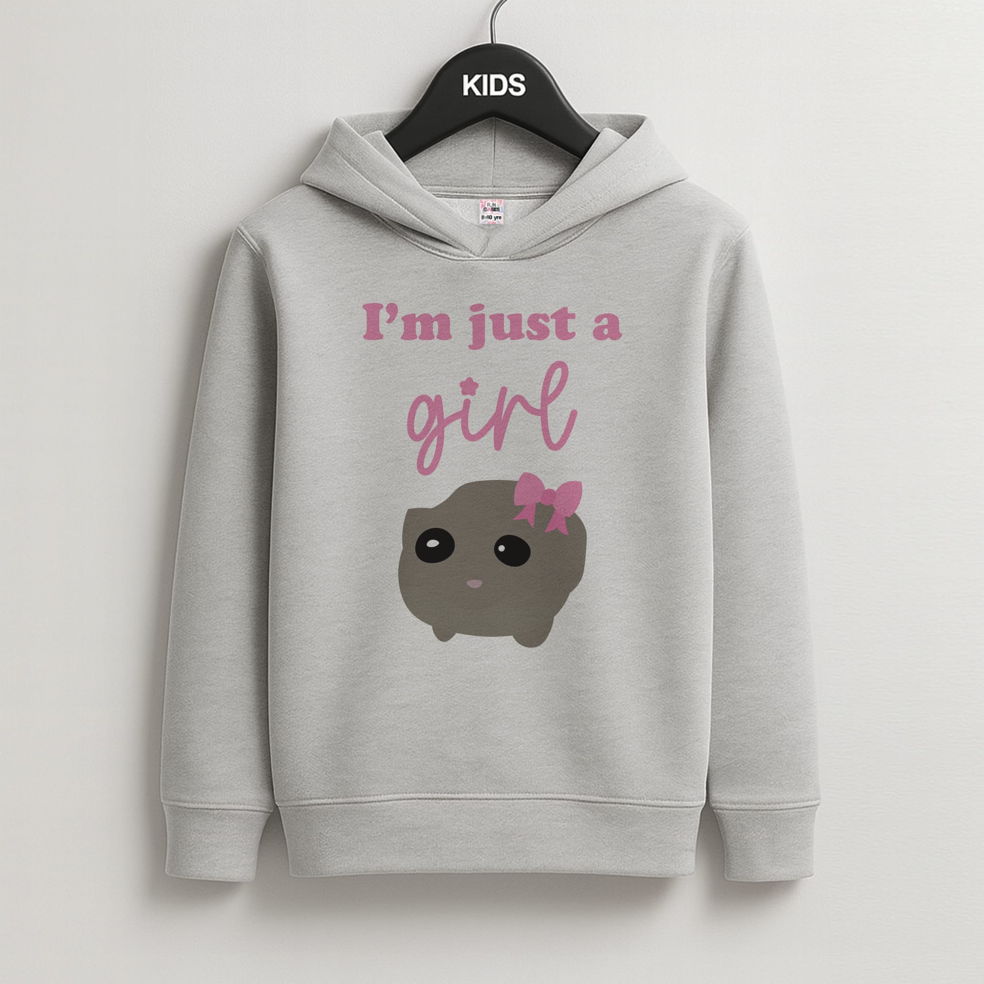 I'm Just A Girl Kids Grey Hoodie