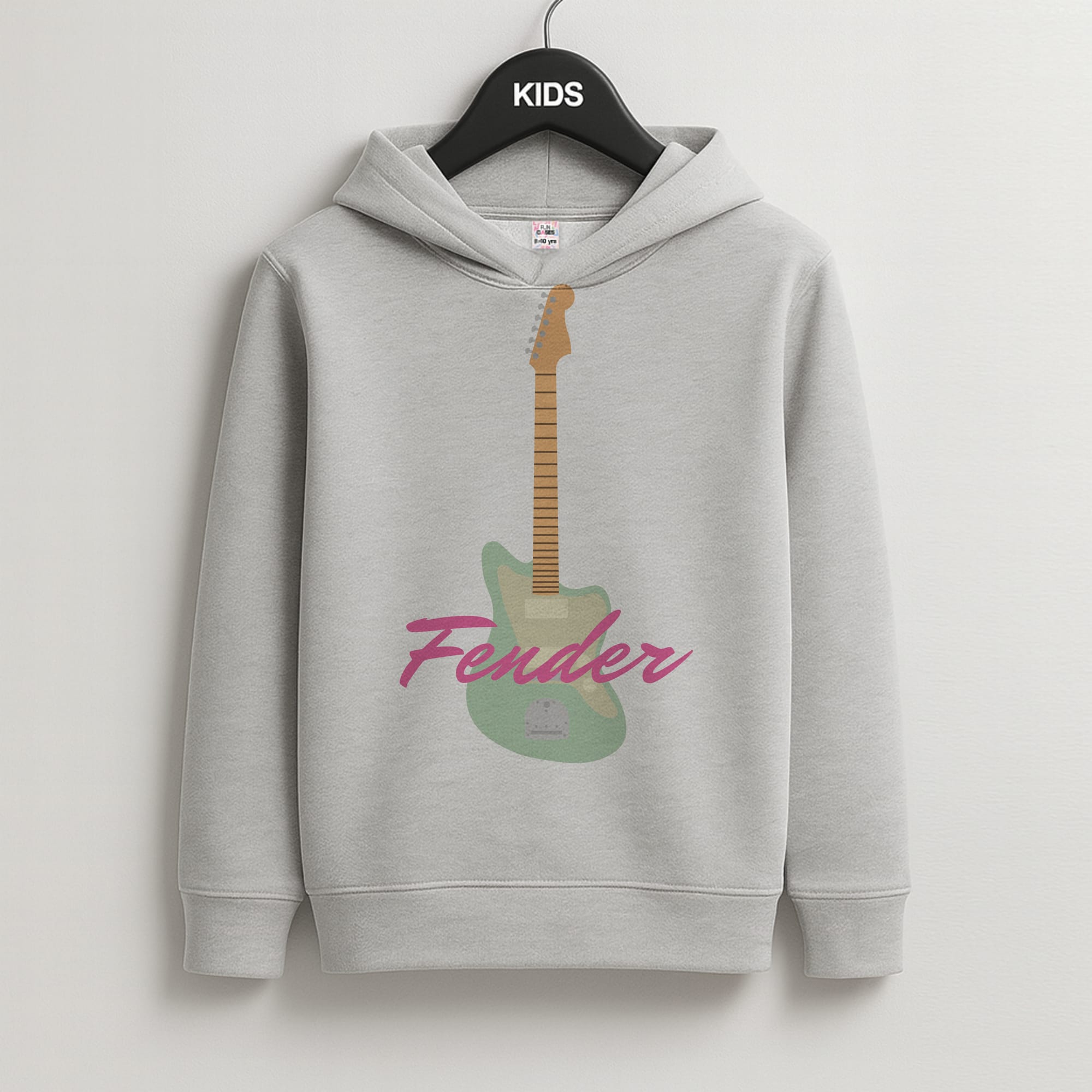 Blue Guitar Fender Kids Grey Hoodie