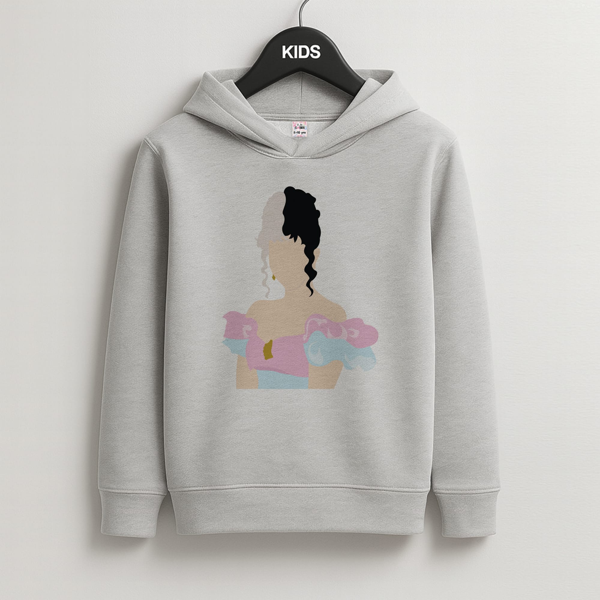 Blue And Pink Dress Kids Grey Hoodie