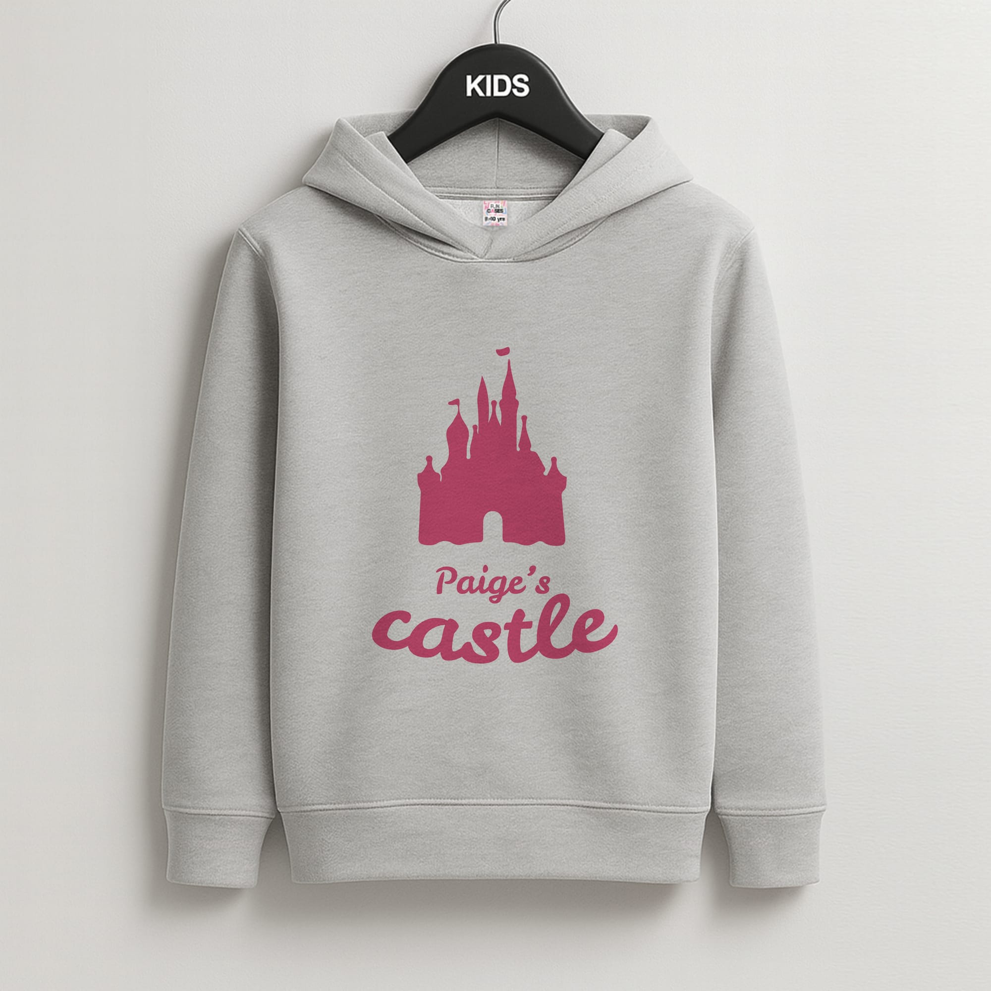 Fairytale Castle - Personalised Fairytale Kids Grey Hoodie