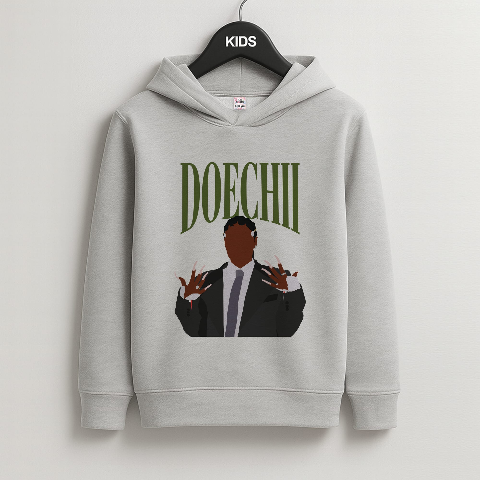 Rapper In Suit Kids Grey Hoodie