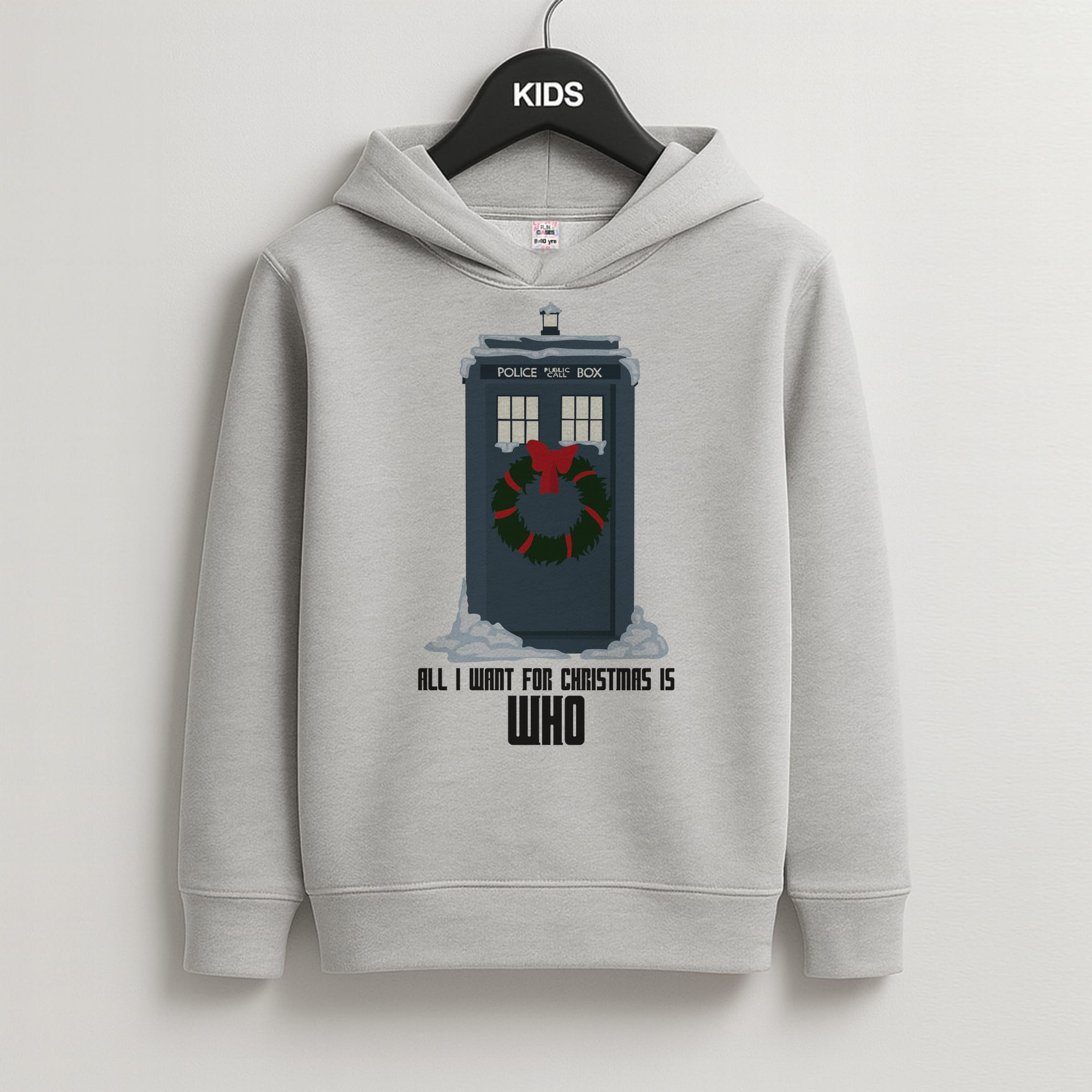 All I Want For Christmas Is Who - Doctor Who Kids Grey Hoodie