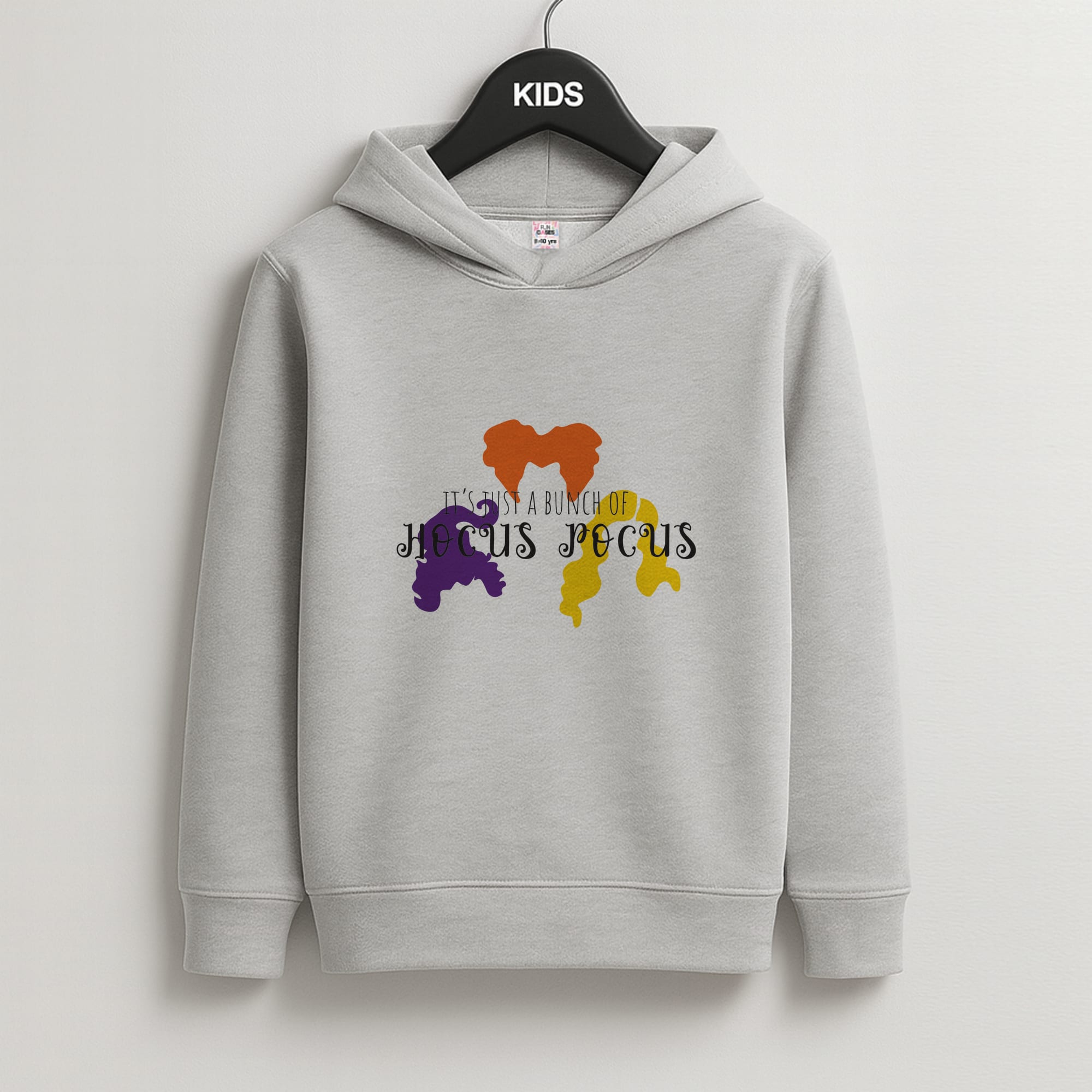 Hocus Halloween Time - Hocus Halloween Kids Grey Hoodie