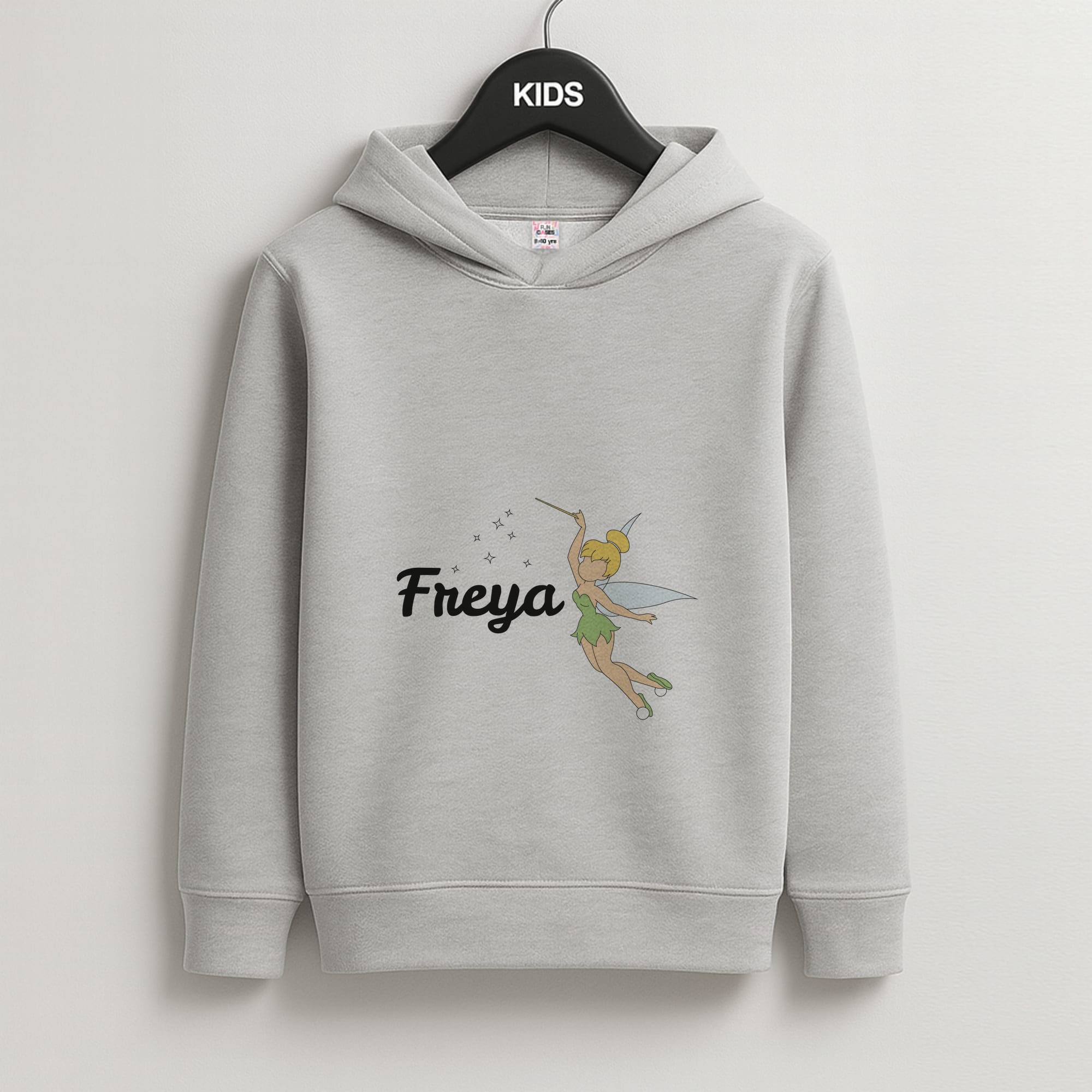 Tinkerbell - Personalised Fairytale Kids Grey Hoodie