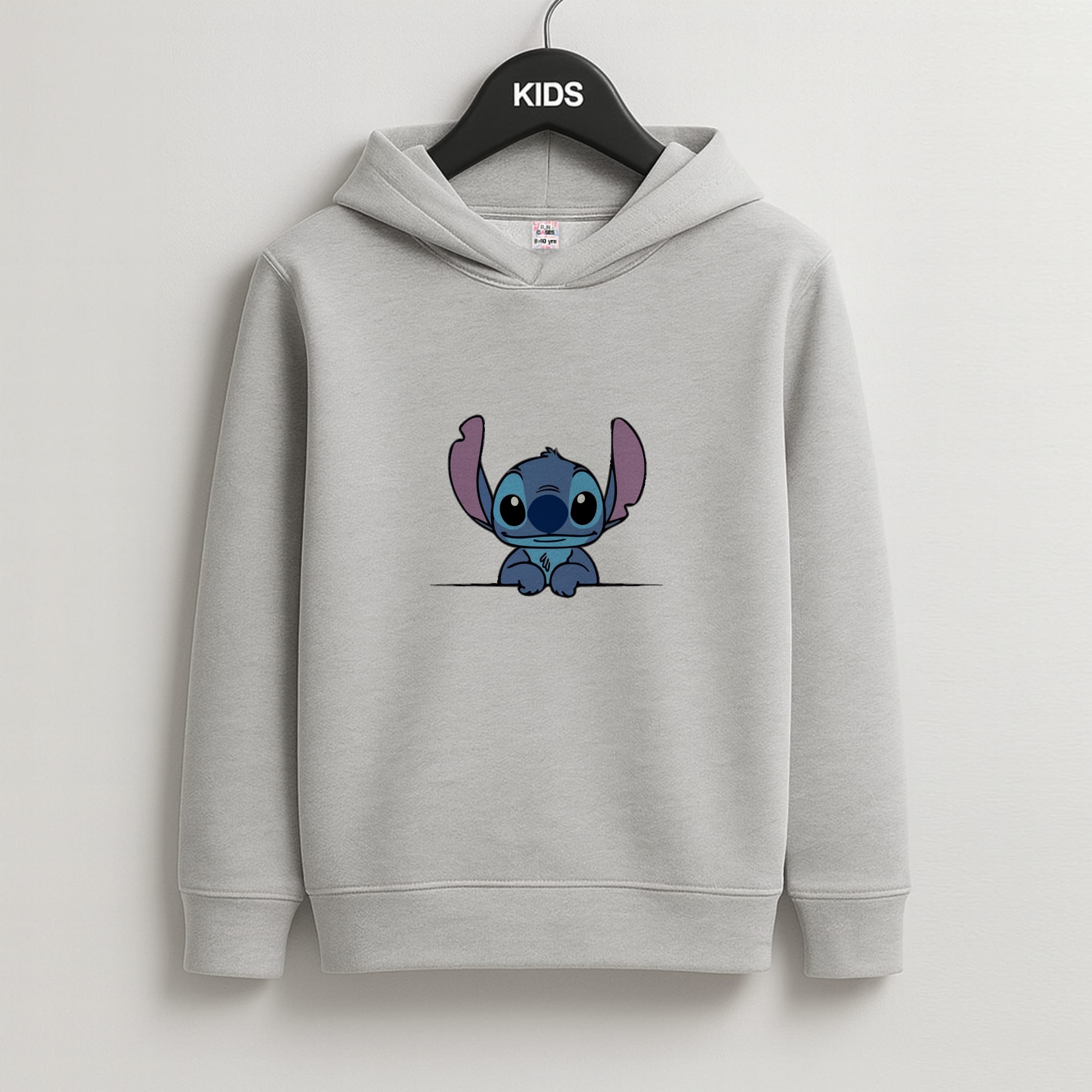 Alien Blue Leaning Kids Grey Hoodie