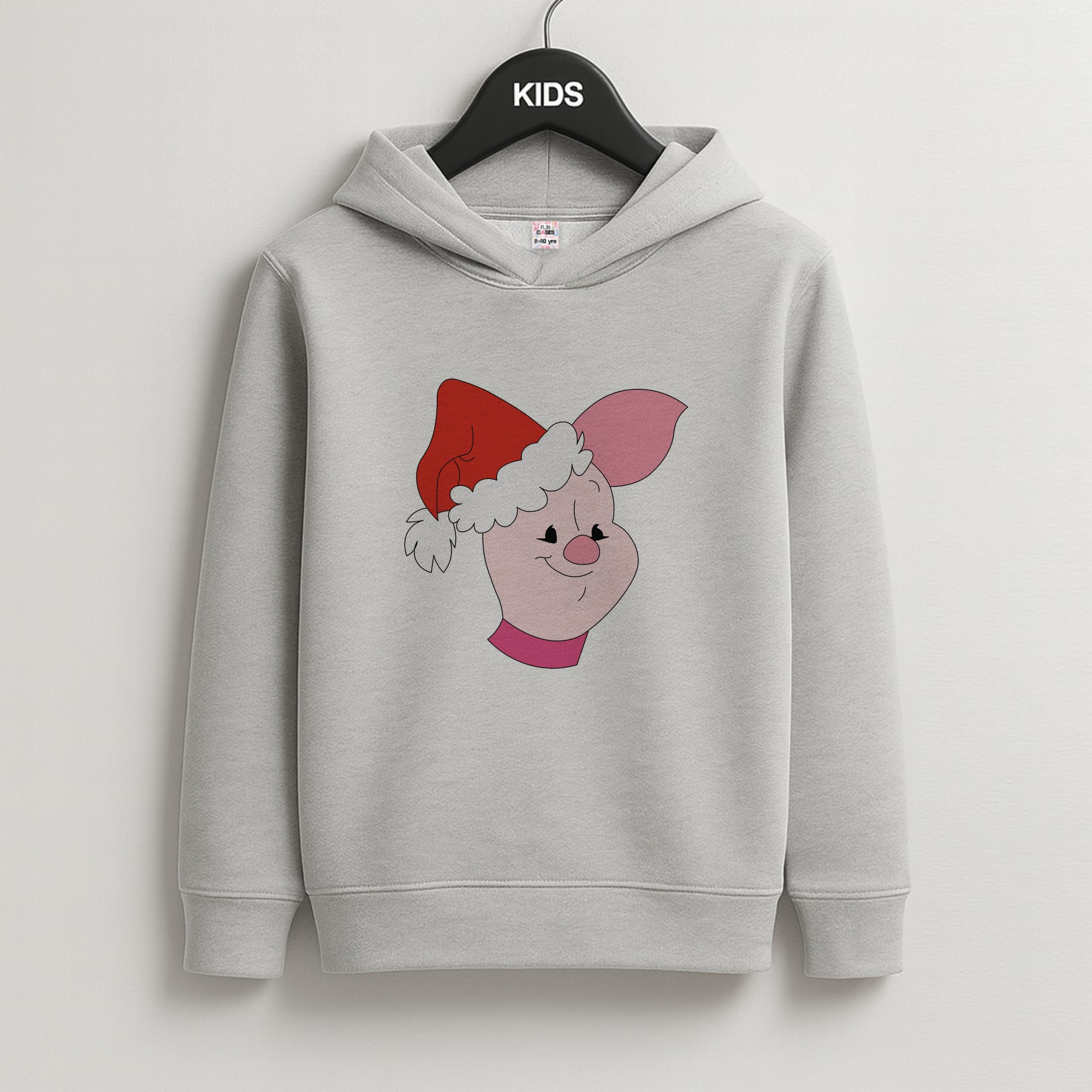 Pig Pattern Christmas Kids Grey Hoodie