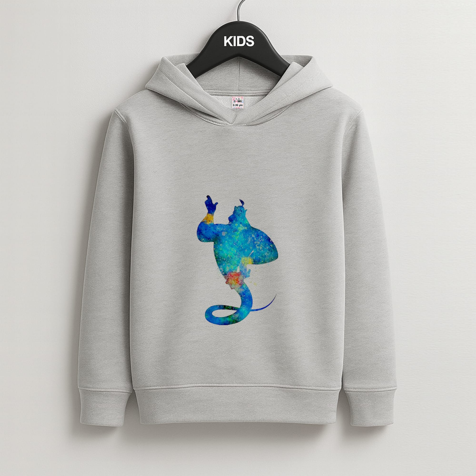 Watercolour Aladdin Fairytale Kids Grey Hoodie