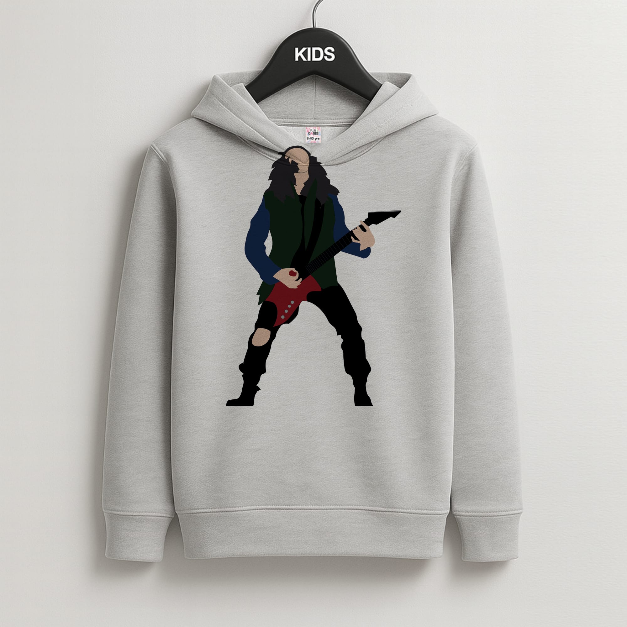 Eddie Munson Playing Guitar Kids Hoodie