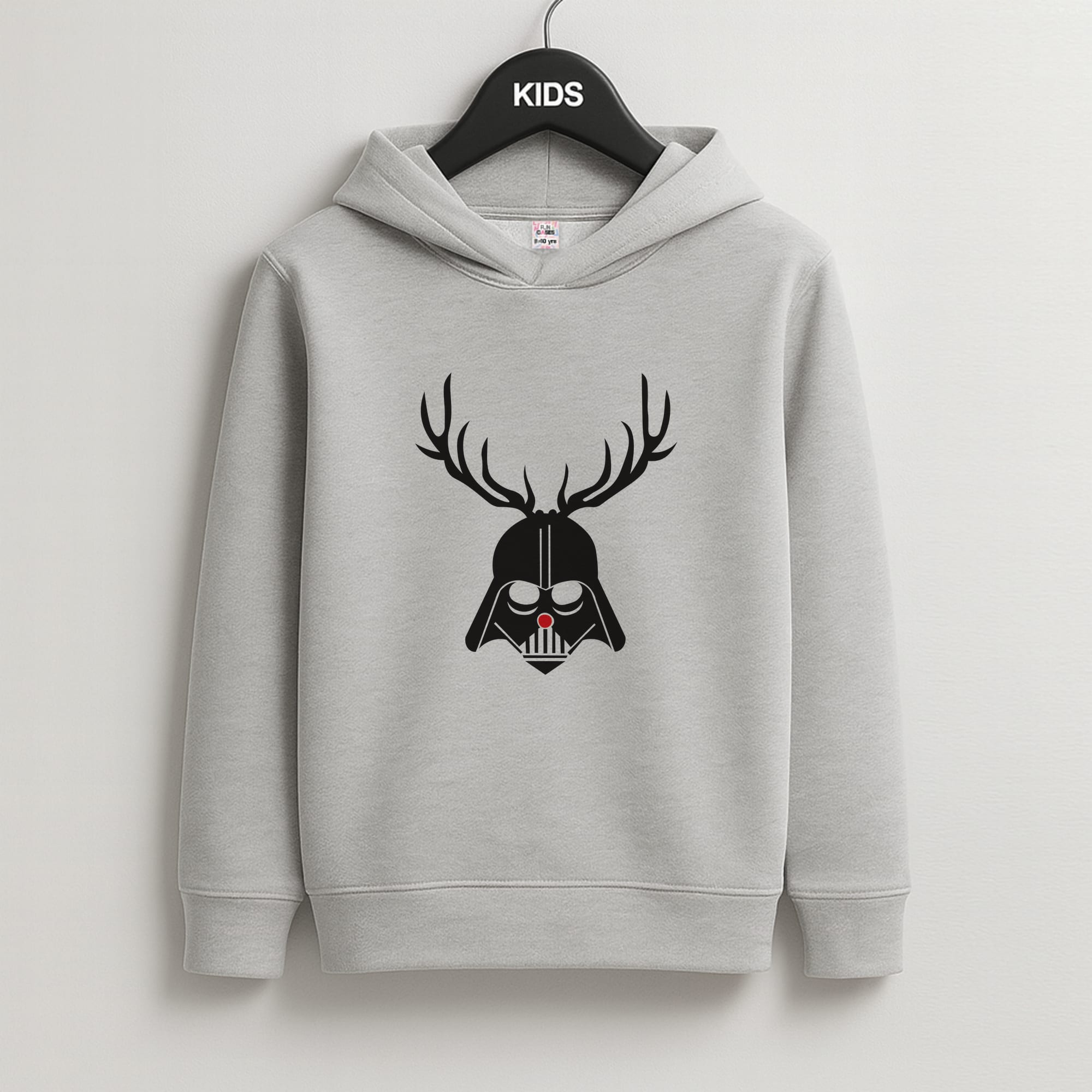 Christmas Darth Vader Kids Grey Hoodie