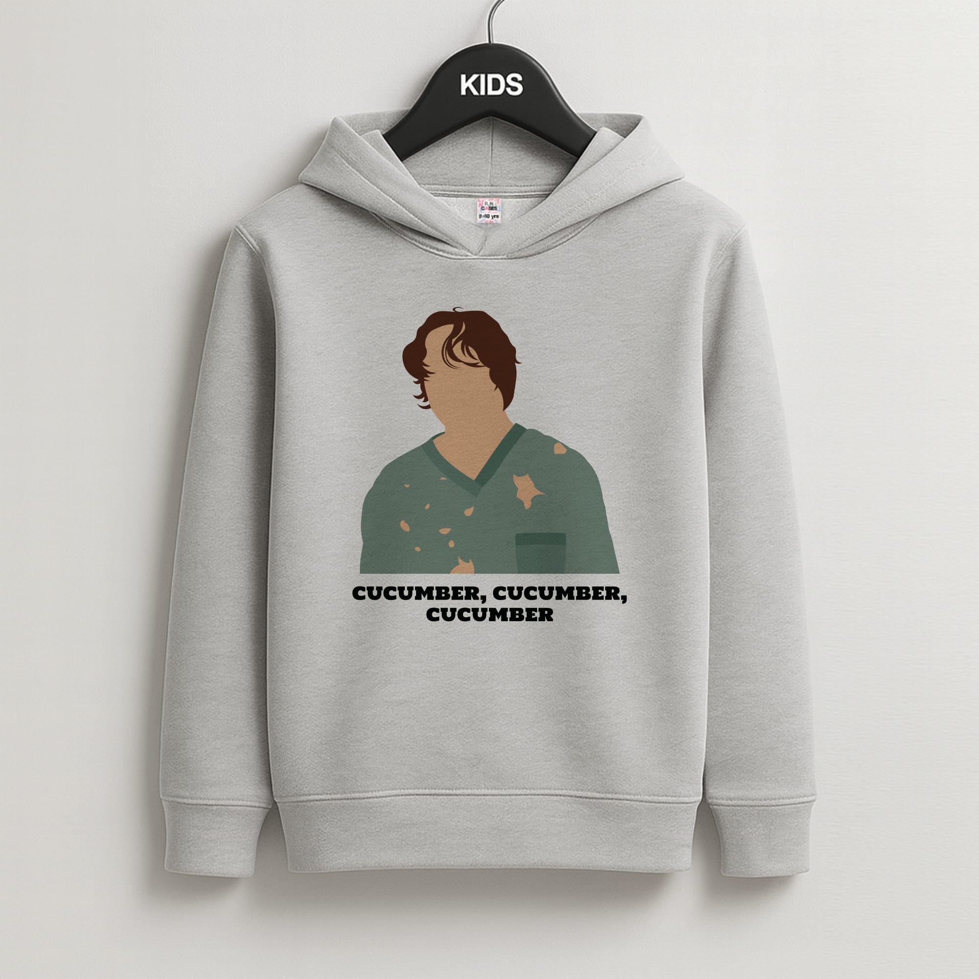 Cucumber, Cucumber, Cucumber Kids Grey Hoodie