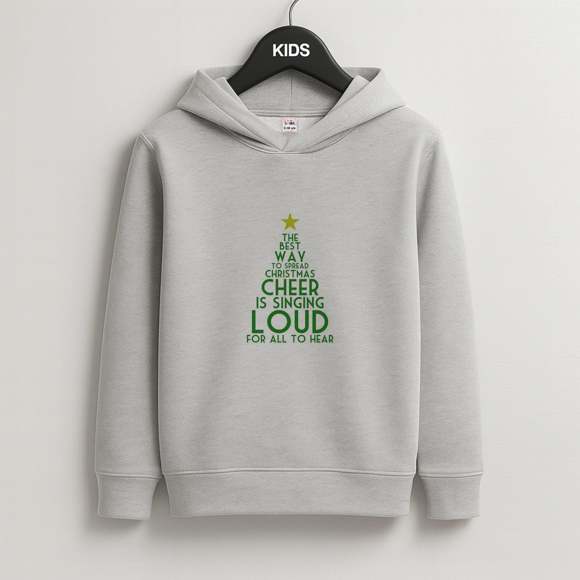 The Best Way To Spread Christmas Cheer - Elf Kids Grey Hoodie
