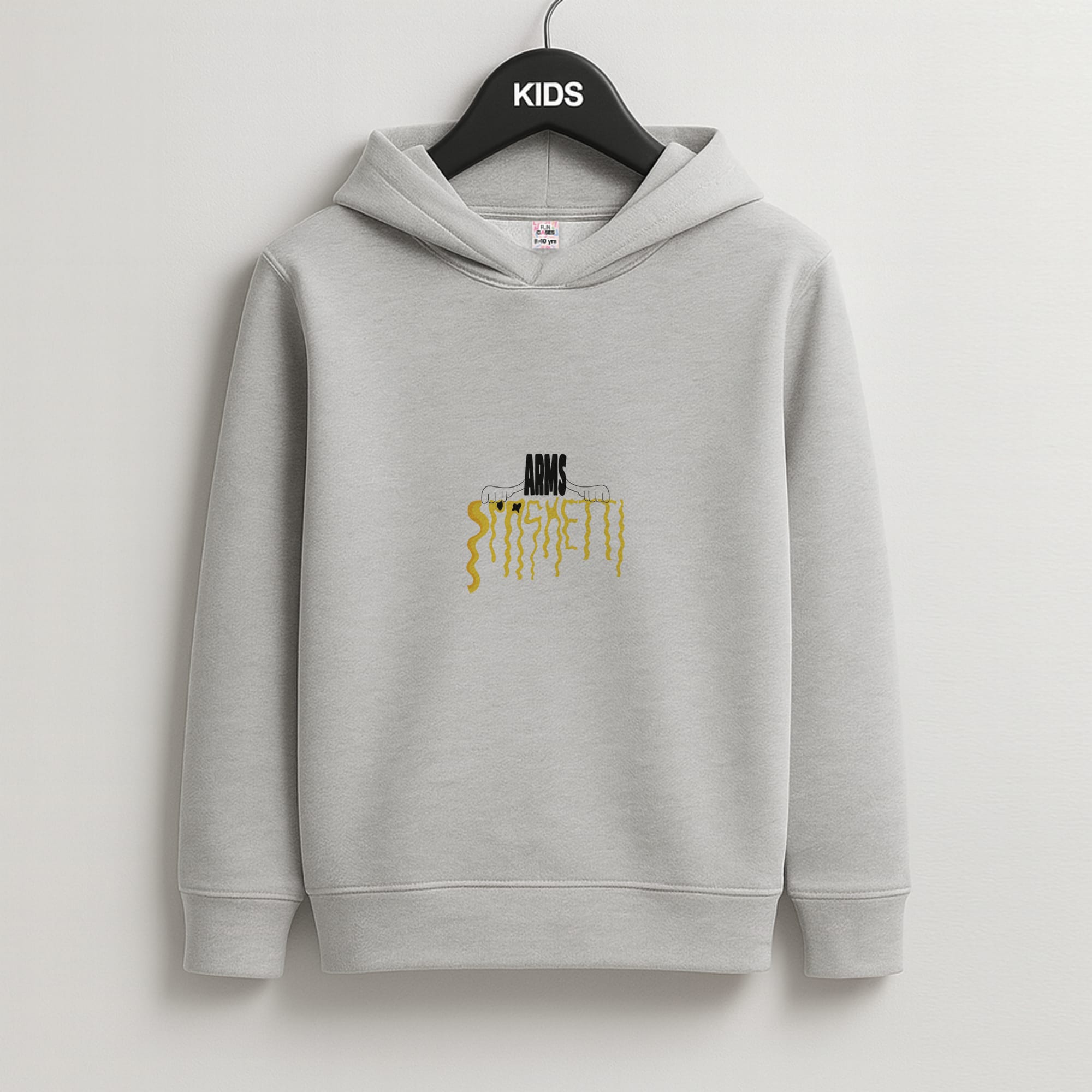 Arms Spaghetti - Blue Kids Grey Hoodie