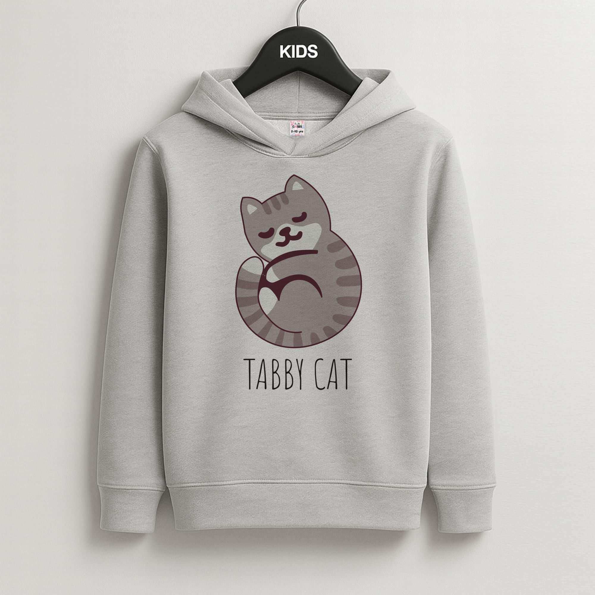 Tabby Cat - Cats Kids Grey Hoodie
