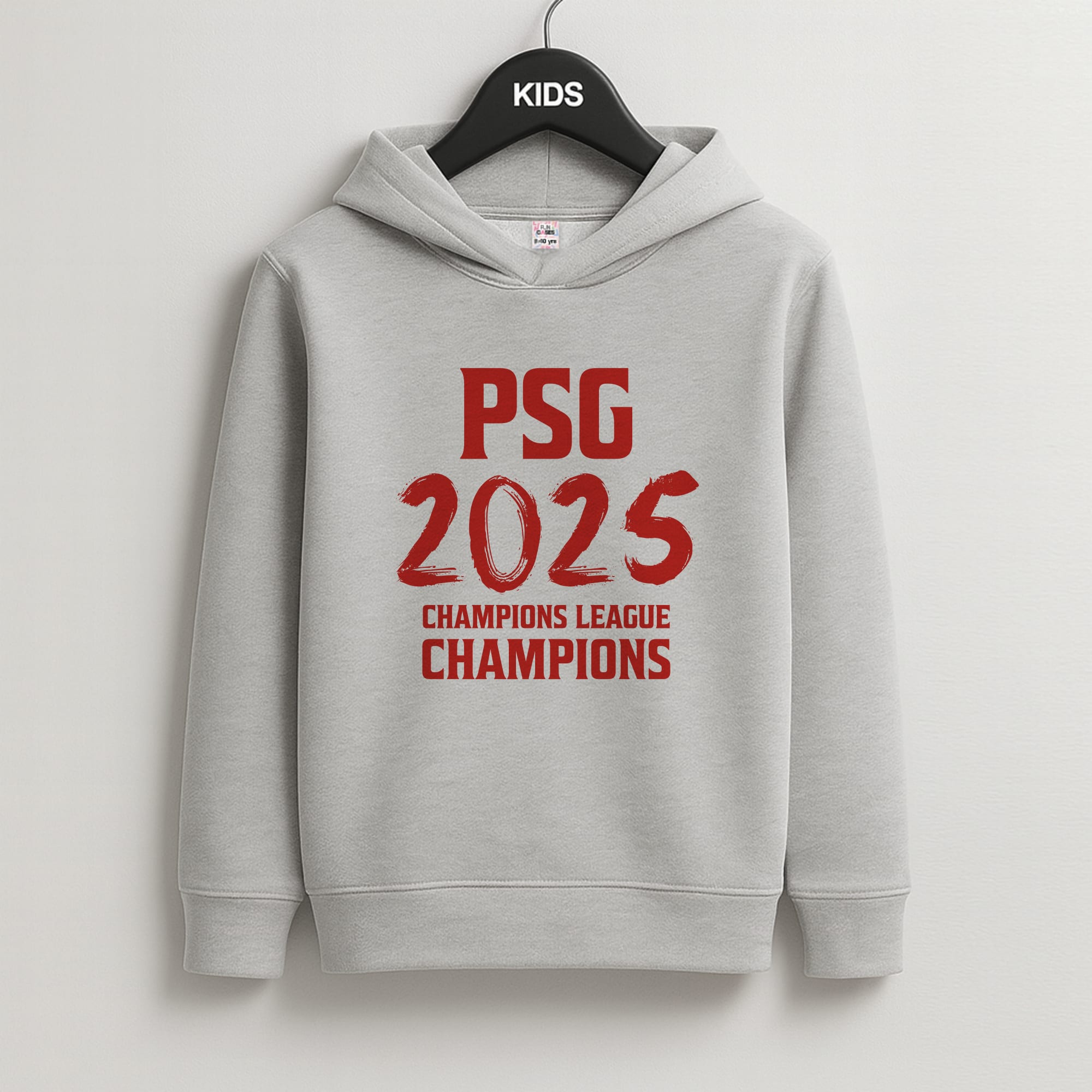Champion League Winners 25 PSG Kids Grey Hoodie