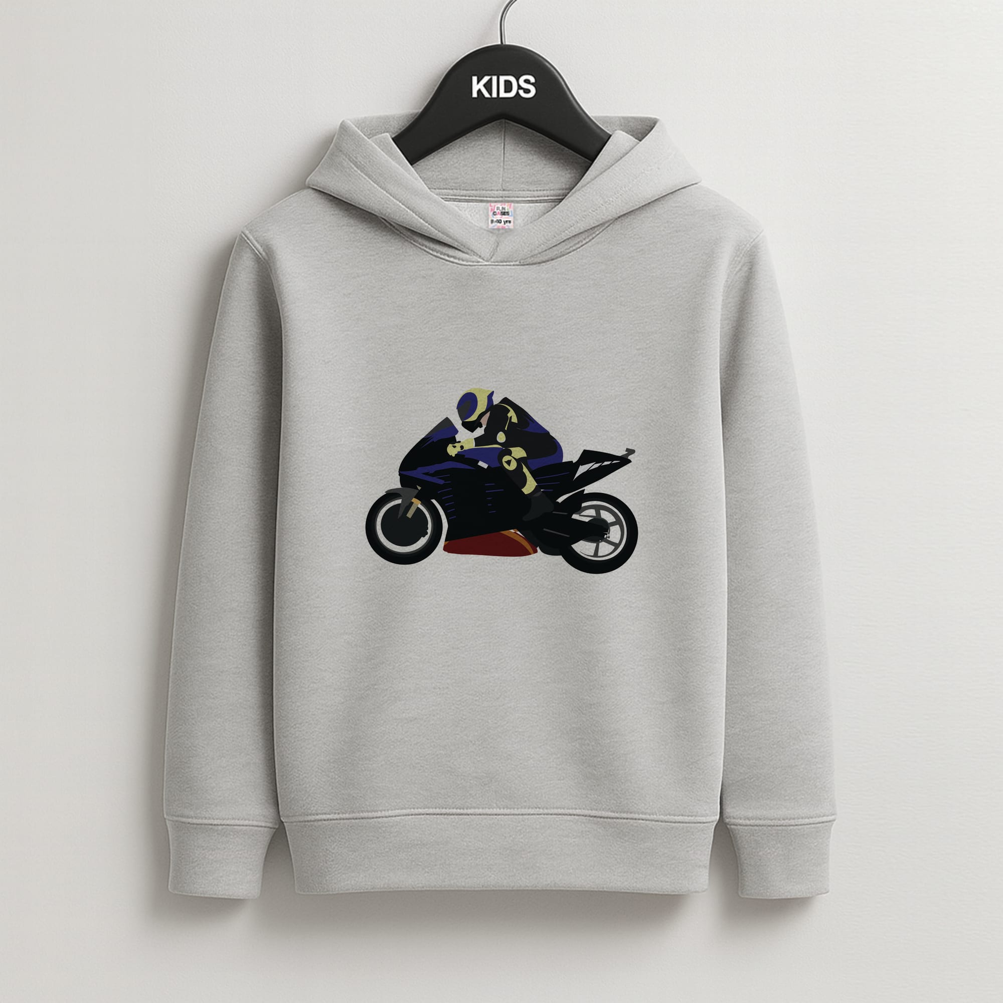 Purple Motorbike - Motorbike Kids Grey Hoodie