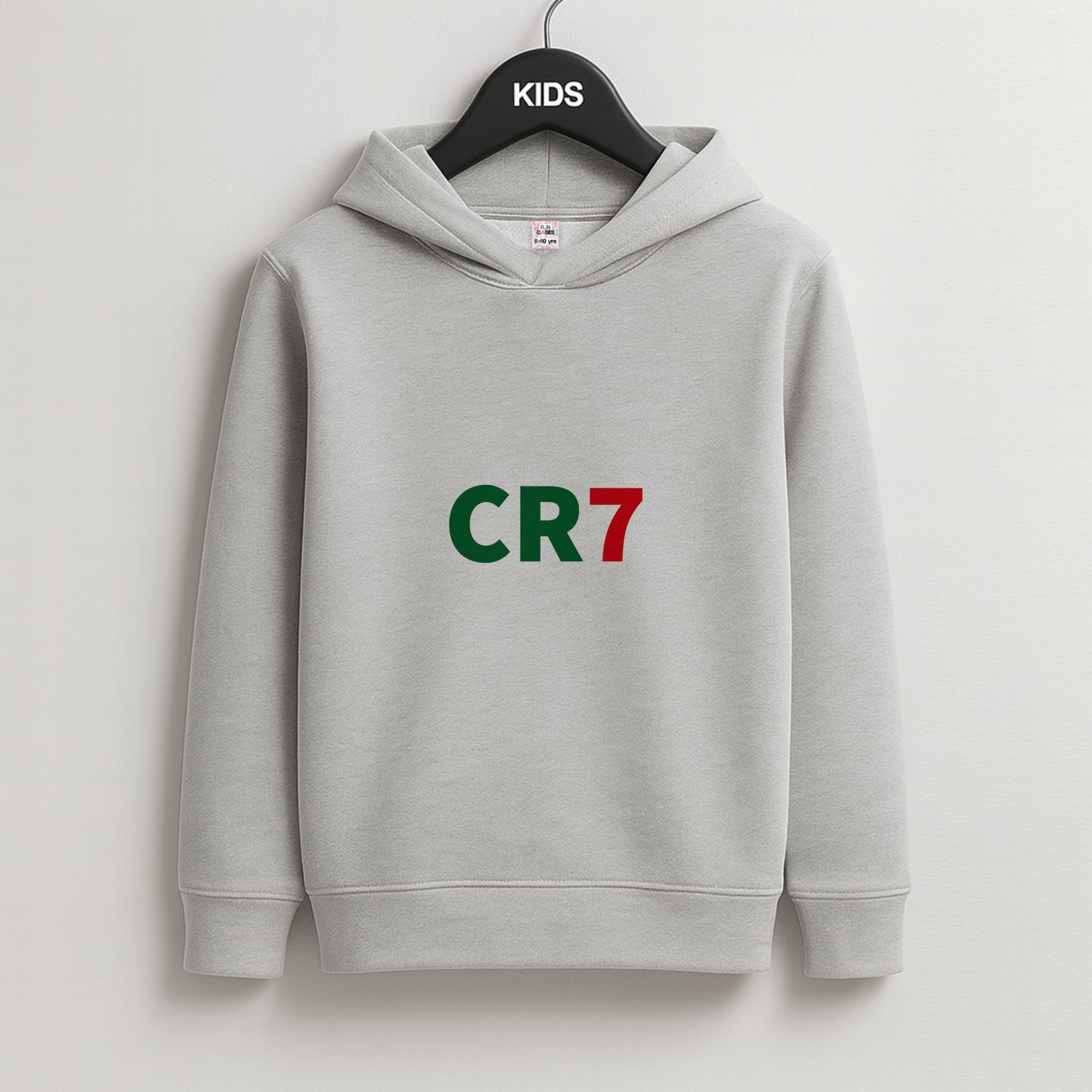 CR7 Logo - Ronaldo Kids Grey Hoodie