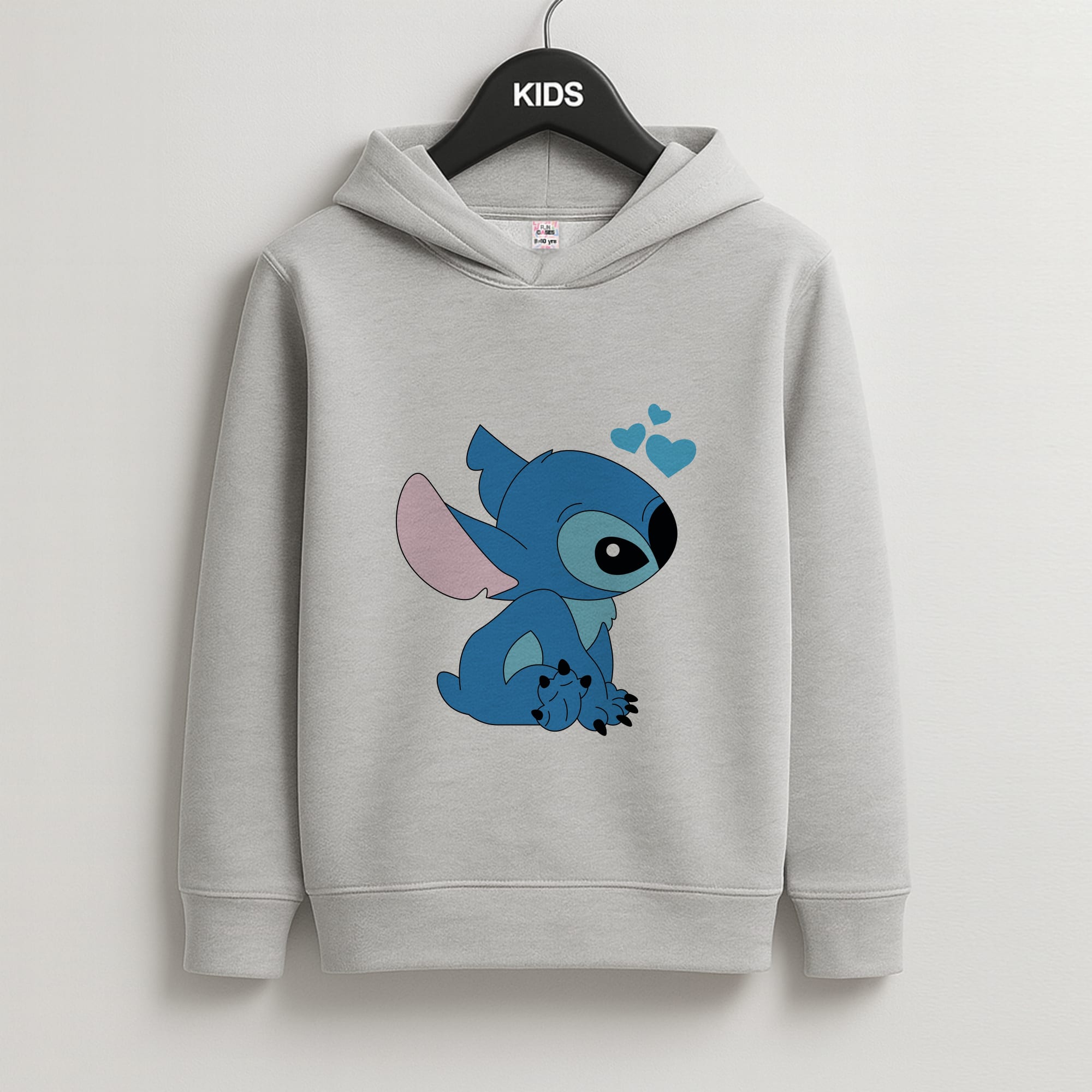 Blue Hearts Alien Blue Valentine's Kids Grey Hoodie