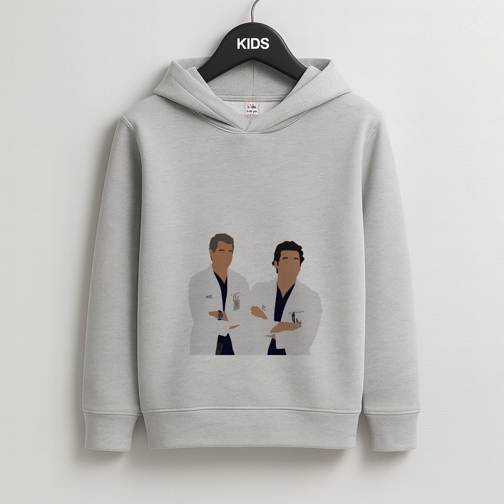 Two Doctors Arm Crossed - Grey's Kids Grey Hoodie