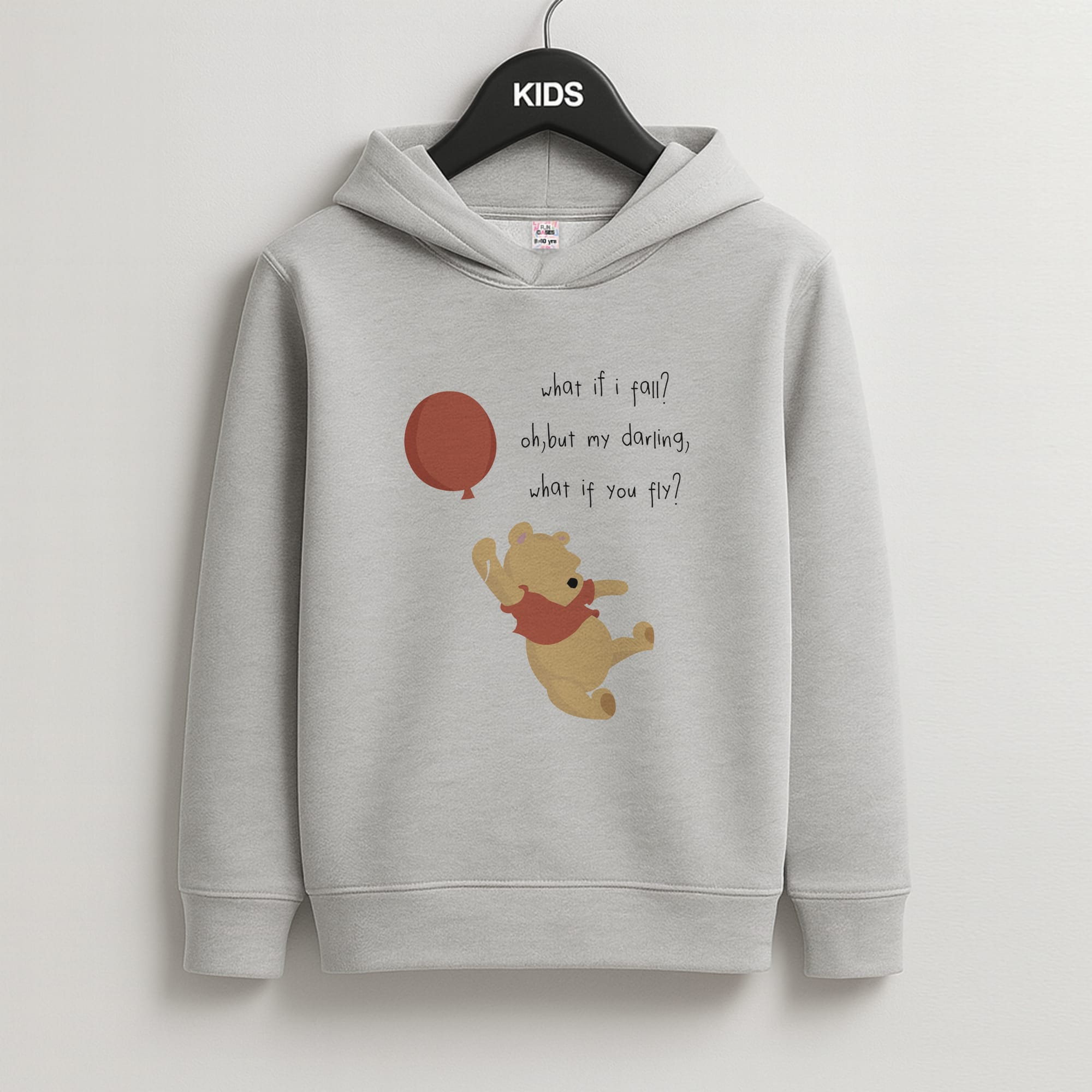 What If I Fail - Winnie Kids Grey Hoodie