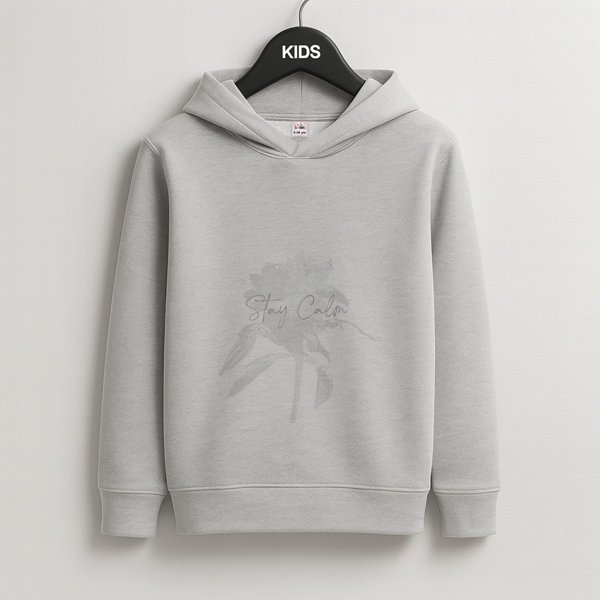 Mauve Stay Calm Kids Grey Hoodie