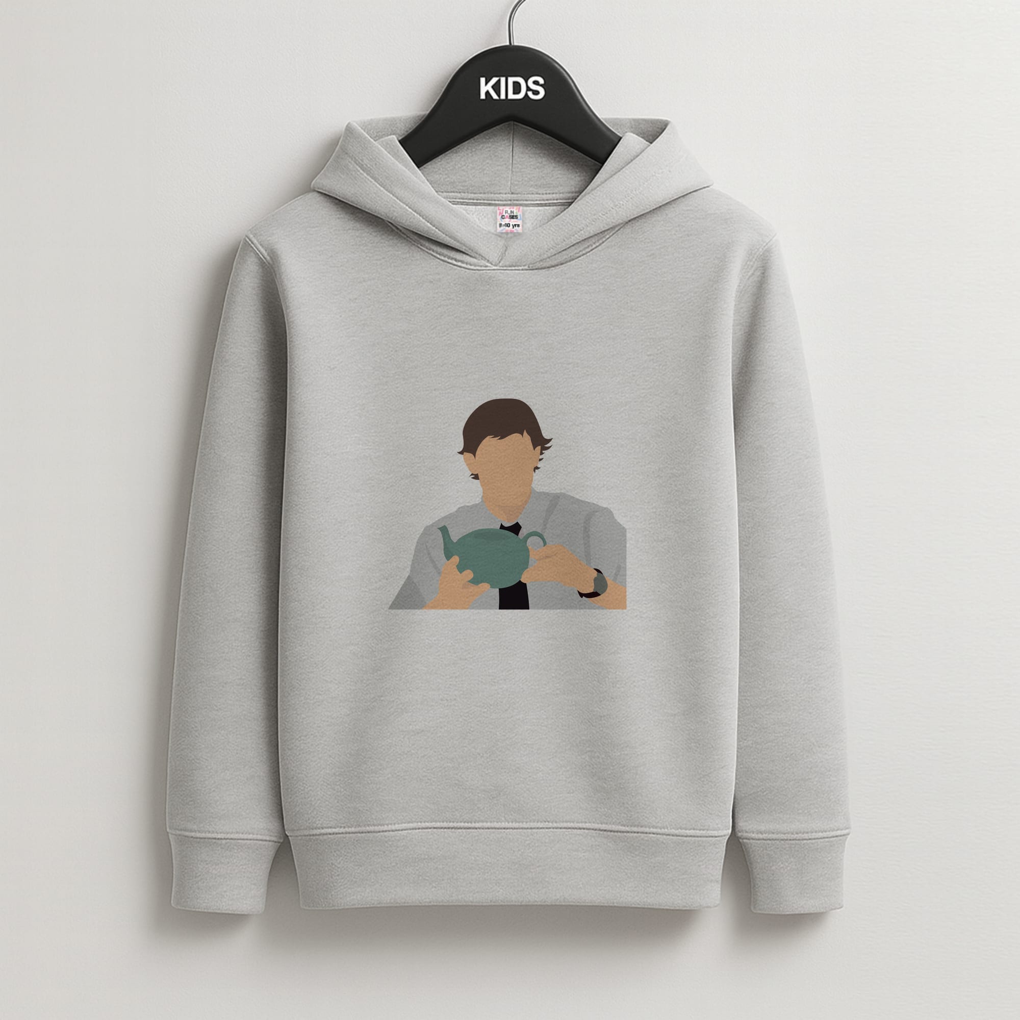 Jim's Tea Pot For Pam Kids Grey Hoodie