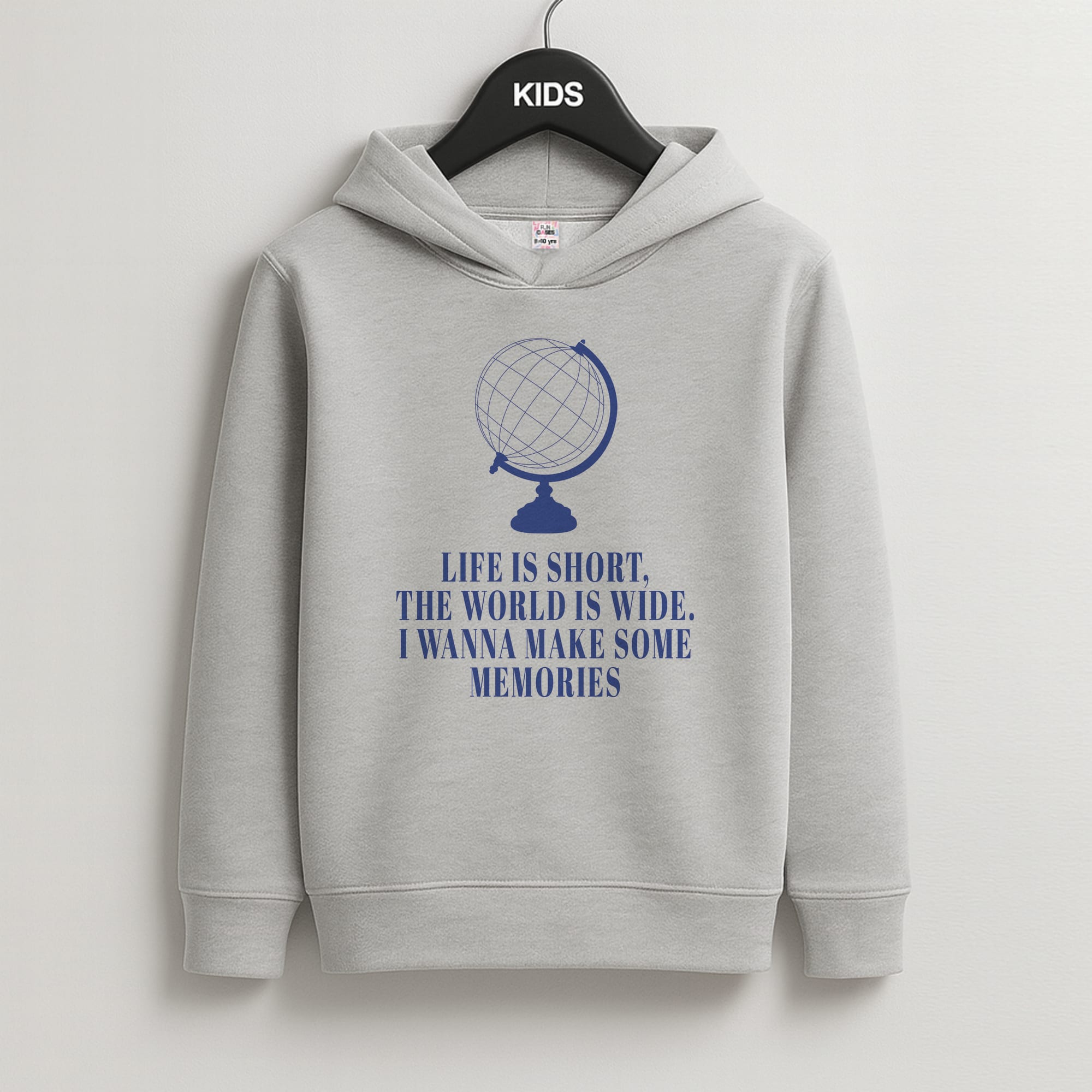 Life Is Short The World Is Wide - Mamma Mia Kids Grey Hoodie