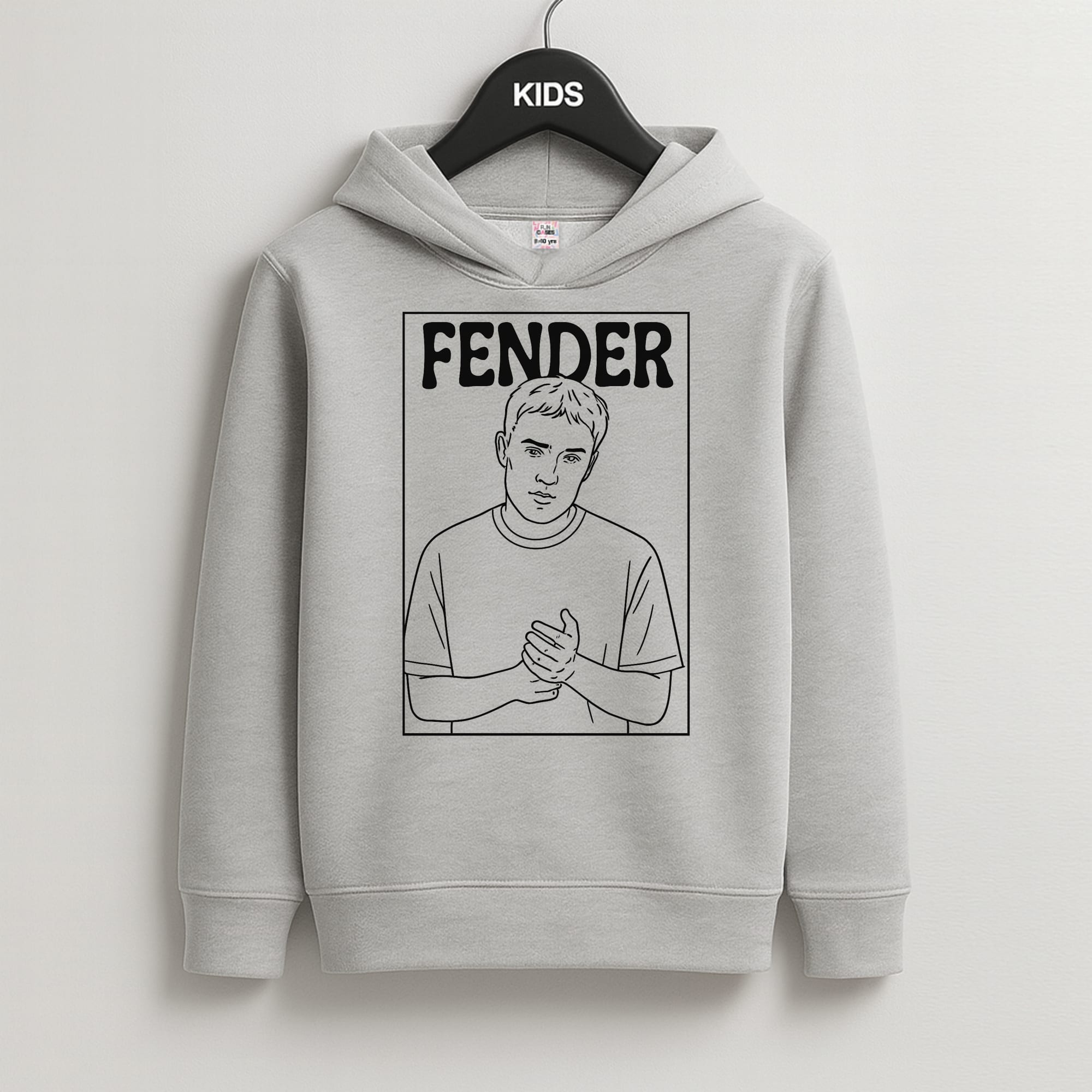 Fender Outline Kids Grey Hoodie