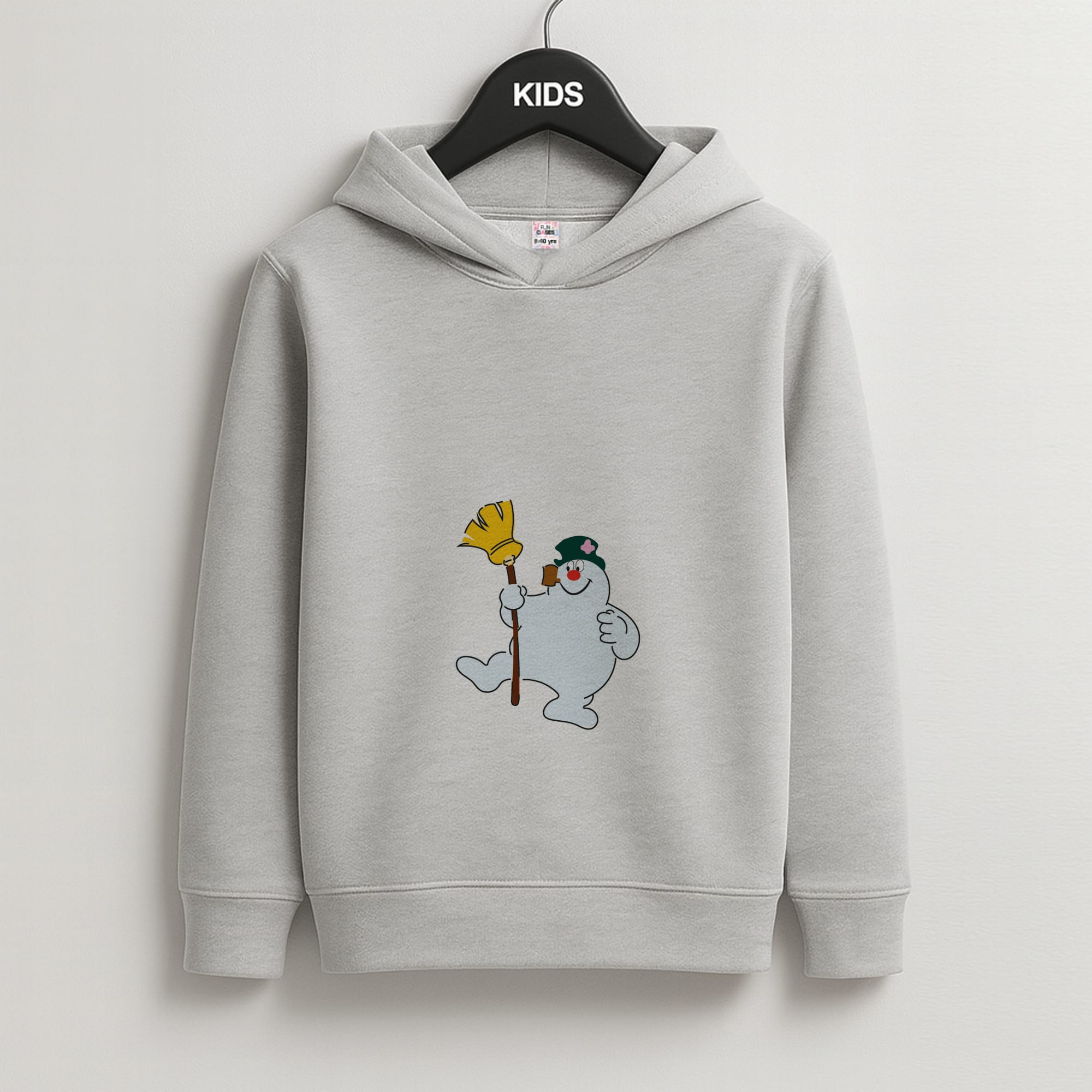 Broom - Snowman Kids Grey Hoodie