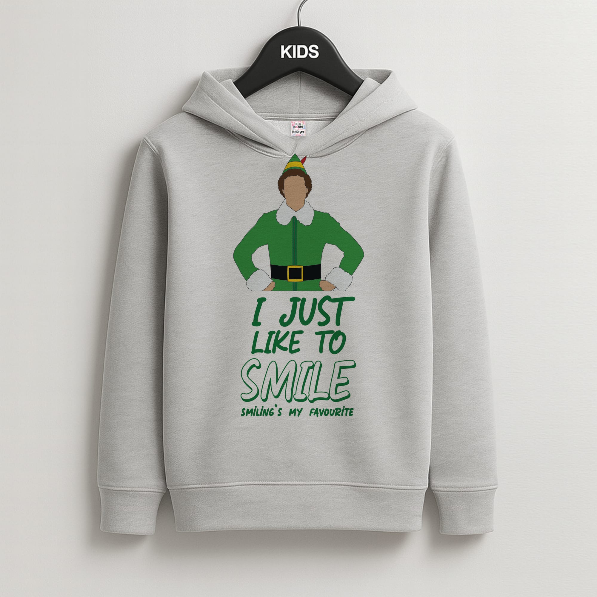 I Just Like To Smile Kids Grey Hoodie