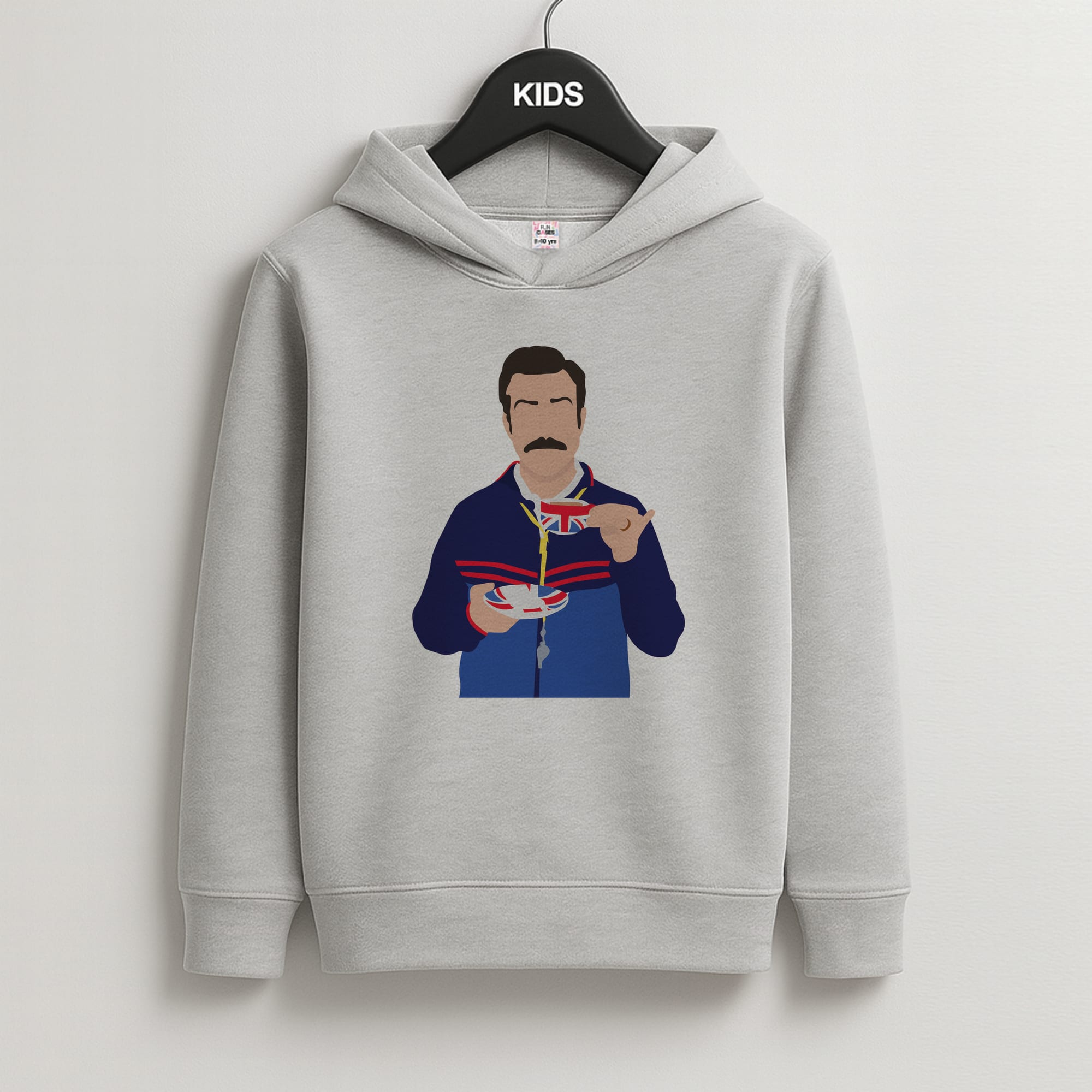 Ted Drinking Tea Kids Grey Hoodie