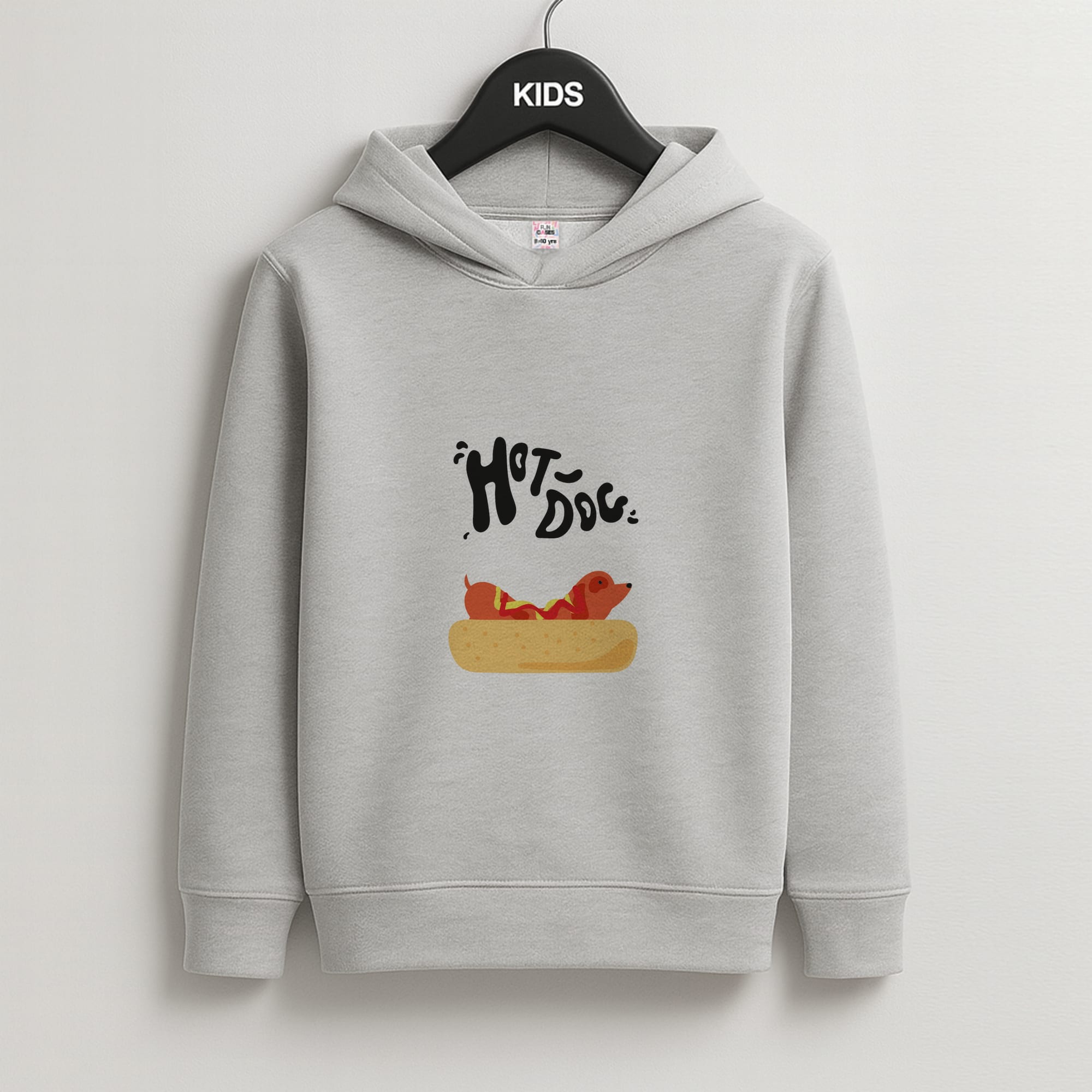 Hot Dog - Dachshunds Kids Grey Hoodie