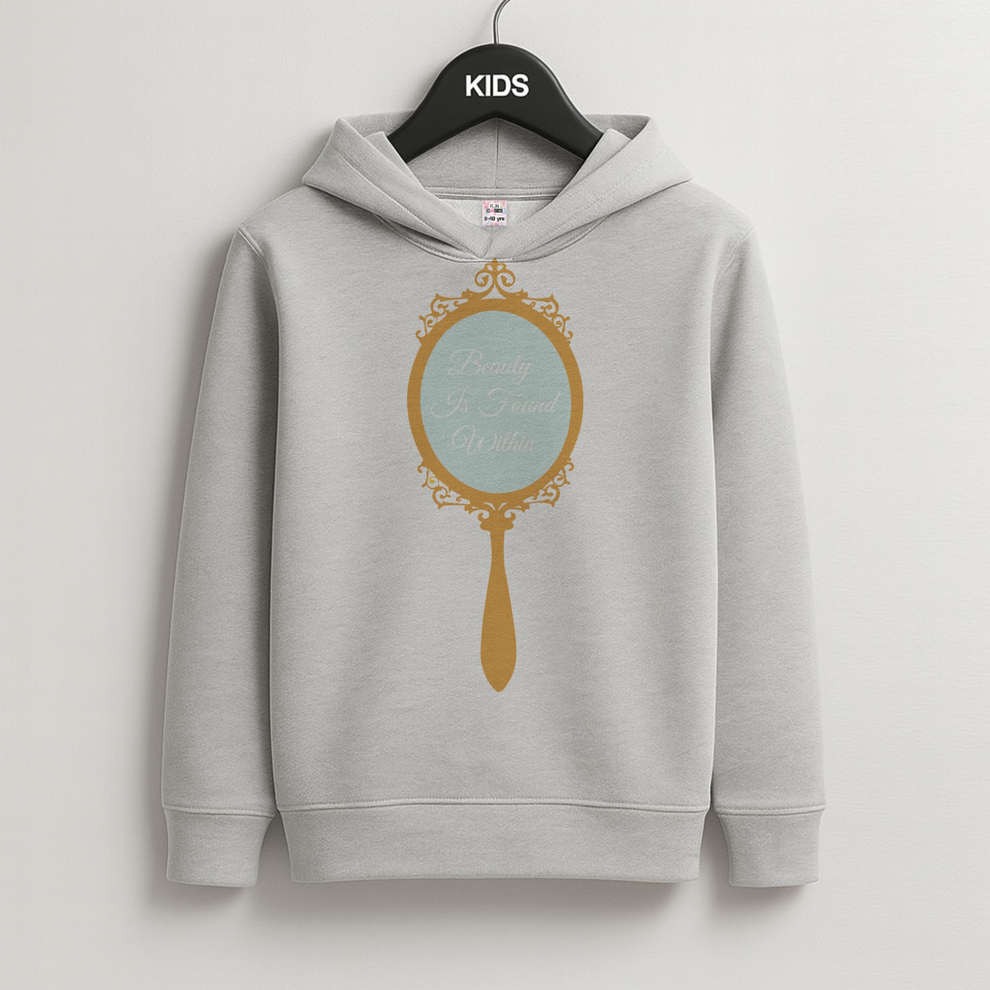 Beauty Is Found Within Mirror Kids Grey Hoodie
