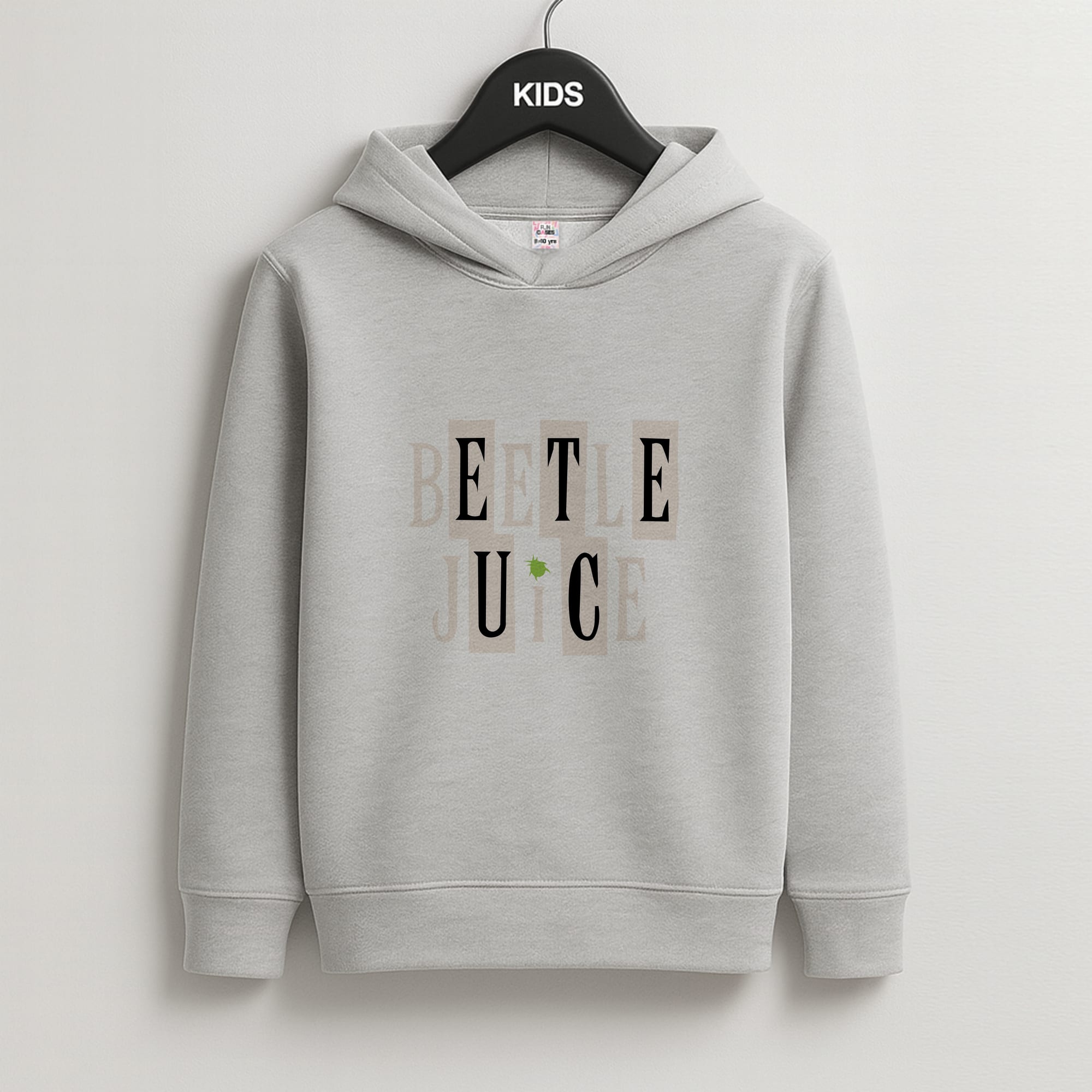 Text - Beetle Halloween Kids Grey Hoodie
