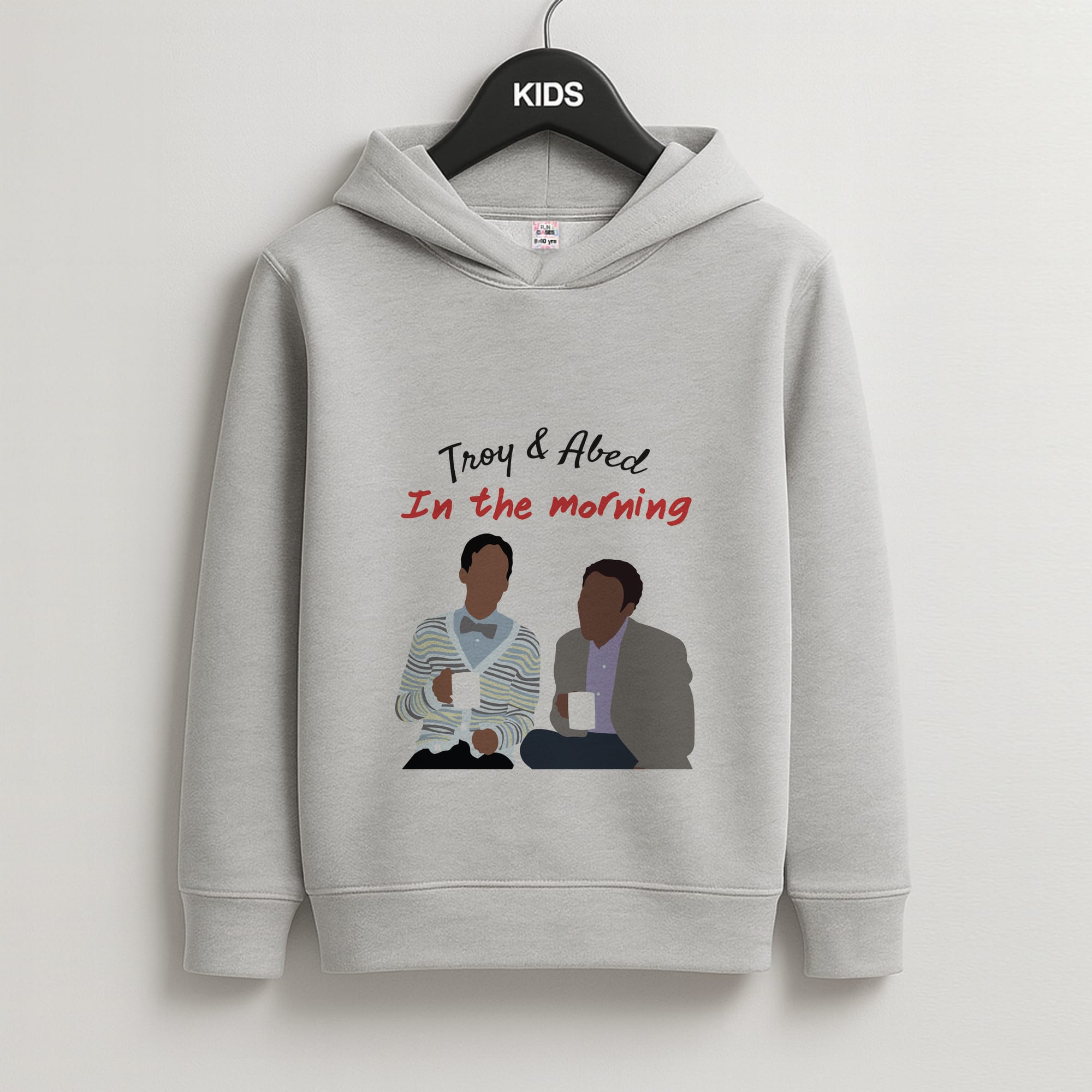 Troy And Abed In The Morning - Community Kids Grey Hoodie