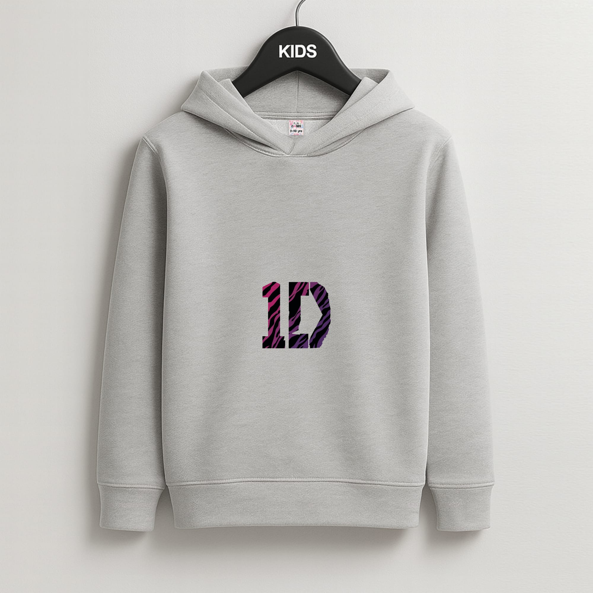 Zebra 1D Kids Grey Hoodie