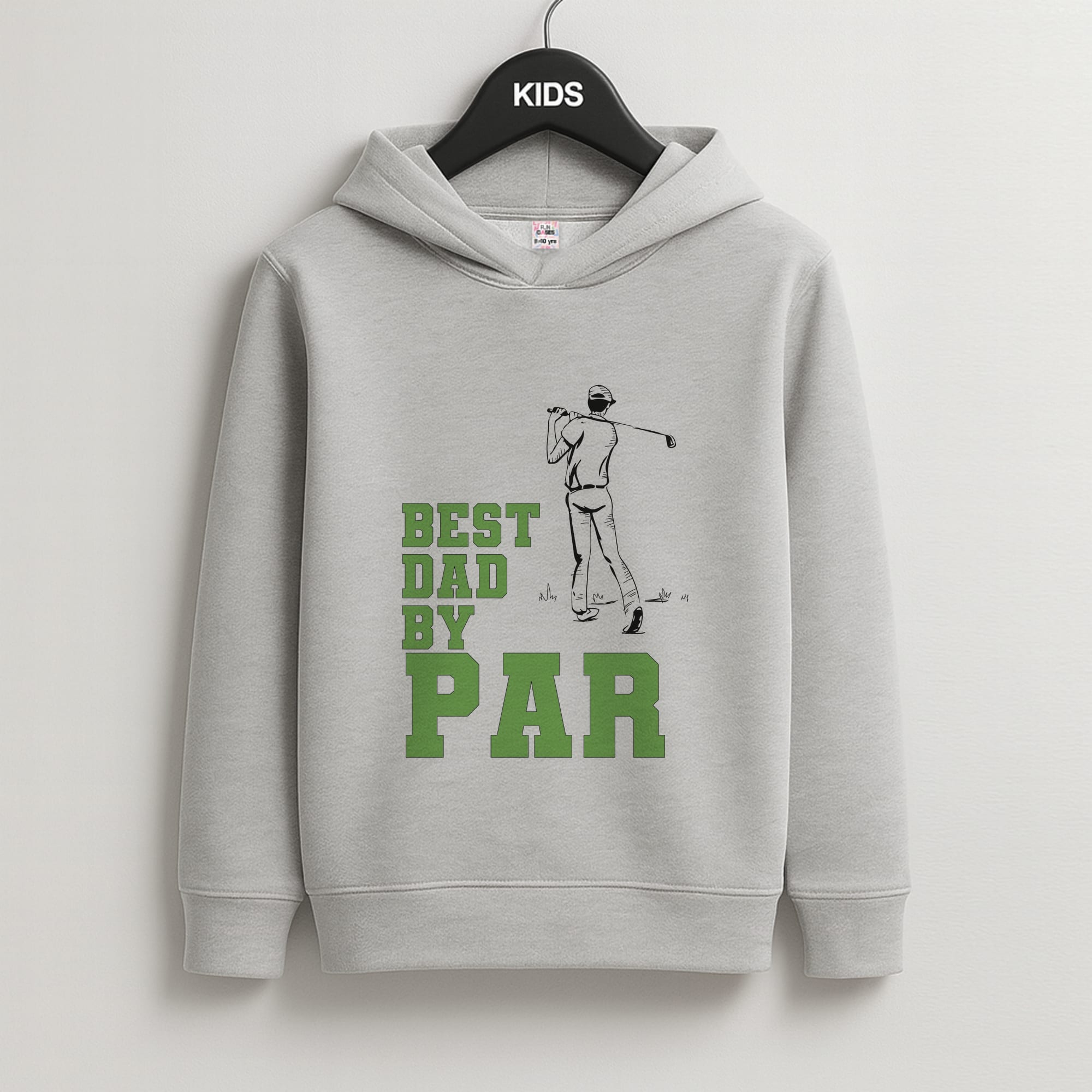 Best Dad By Par - Fathers Day Kids Grey Hoodie