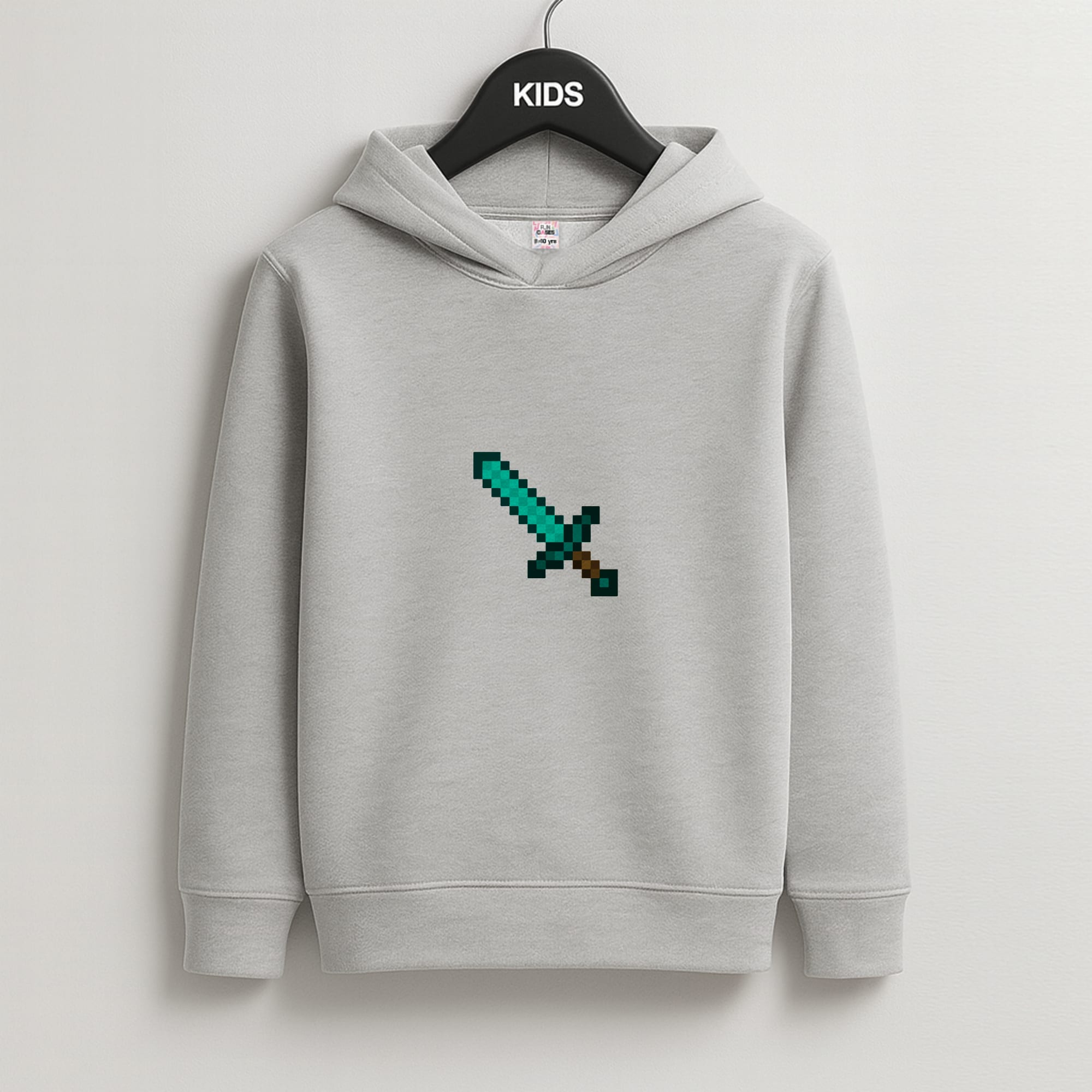 Diamond Sword - Mining Kids Grey Hoodie