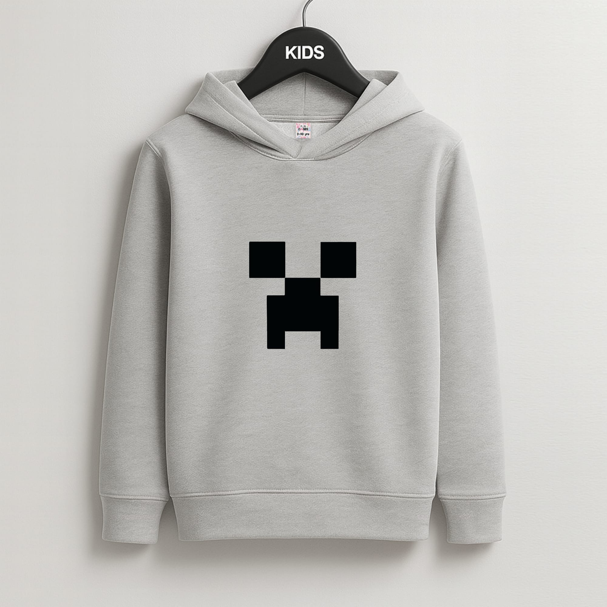 Creeper Face - Mining Kids Grey Hoodie