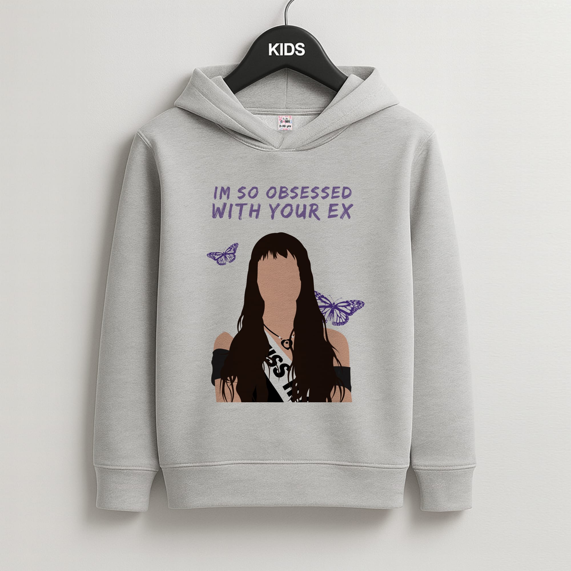 Obsessed With Your Ex Kids Grey Hoodie