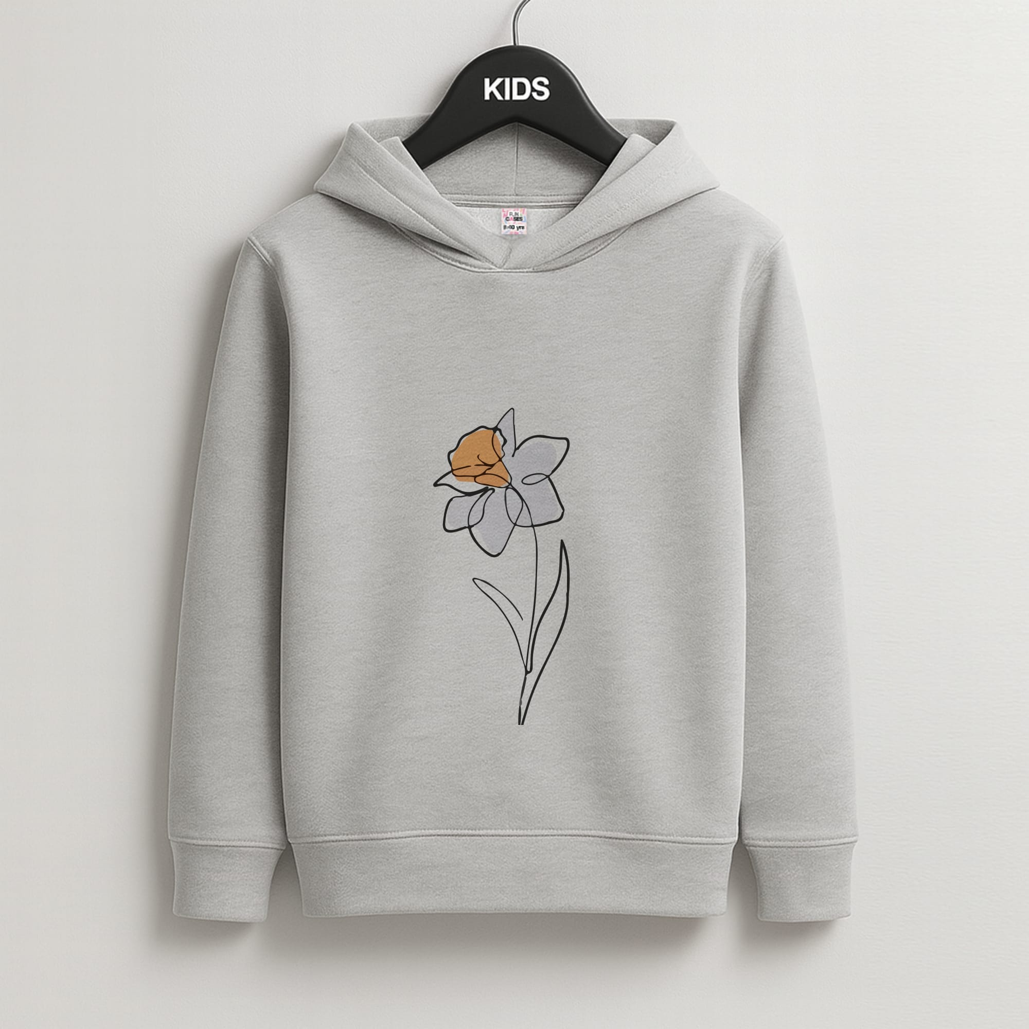 Spring Daffodil Kids Grey Hoodie