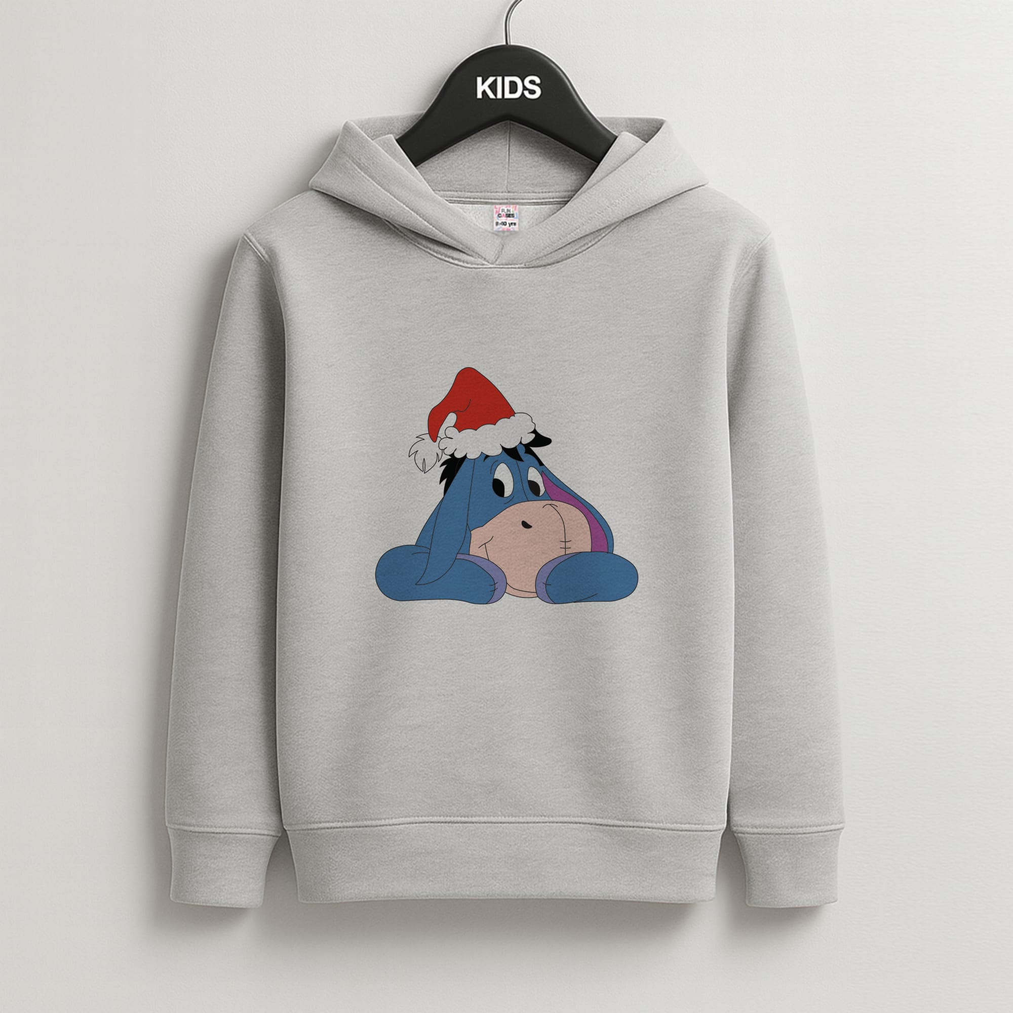 Donkey Pattern Christmas Kids Grey Hoodie