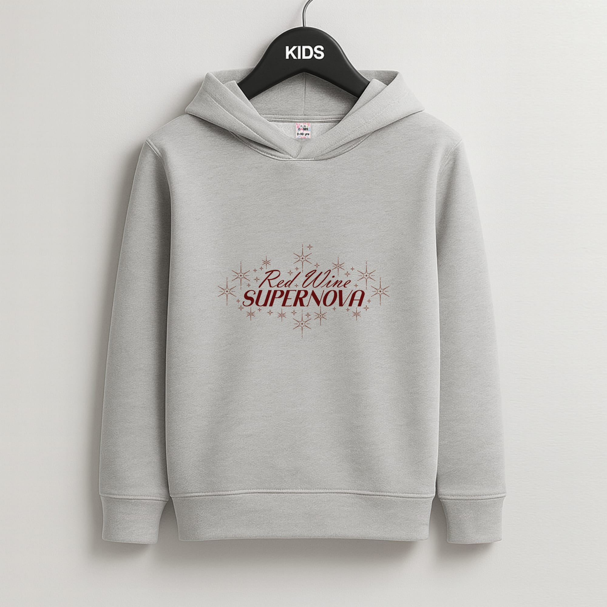 Red Wine Supernova Kids Grey Hoodie