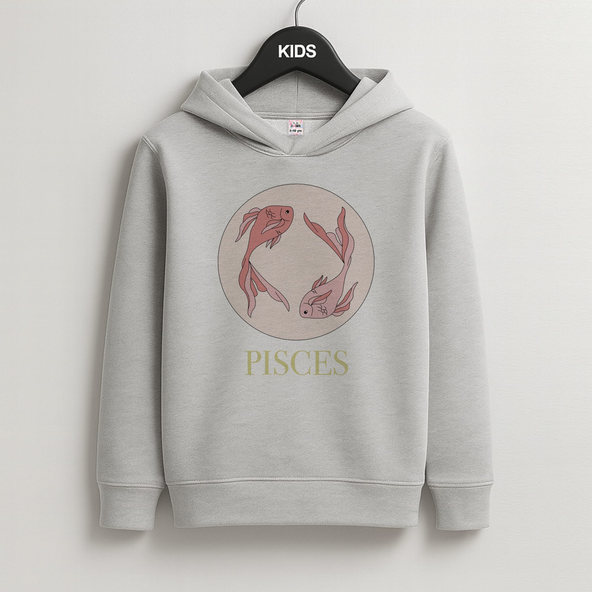 Pisces - Tarot Cards Kids Grey Hoodie