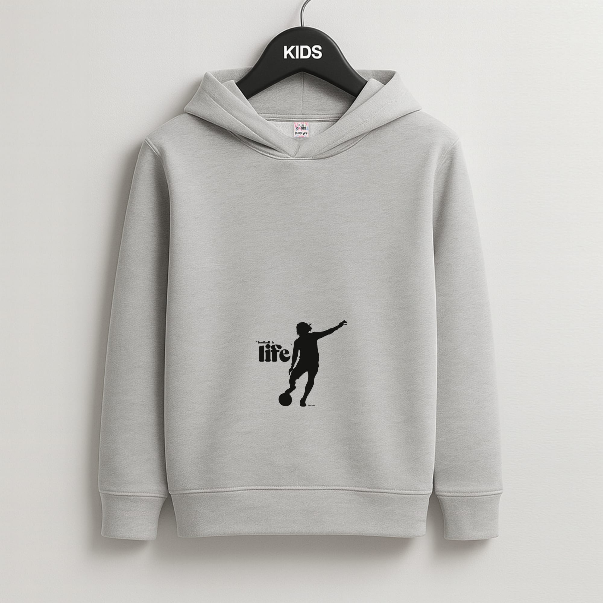 Football Is Life Kids Grey Hoodie