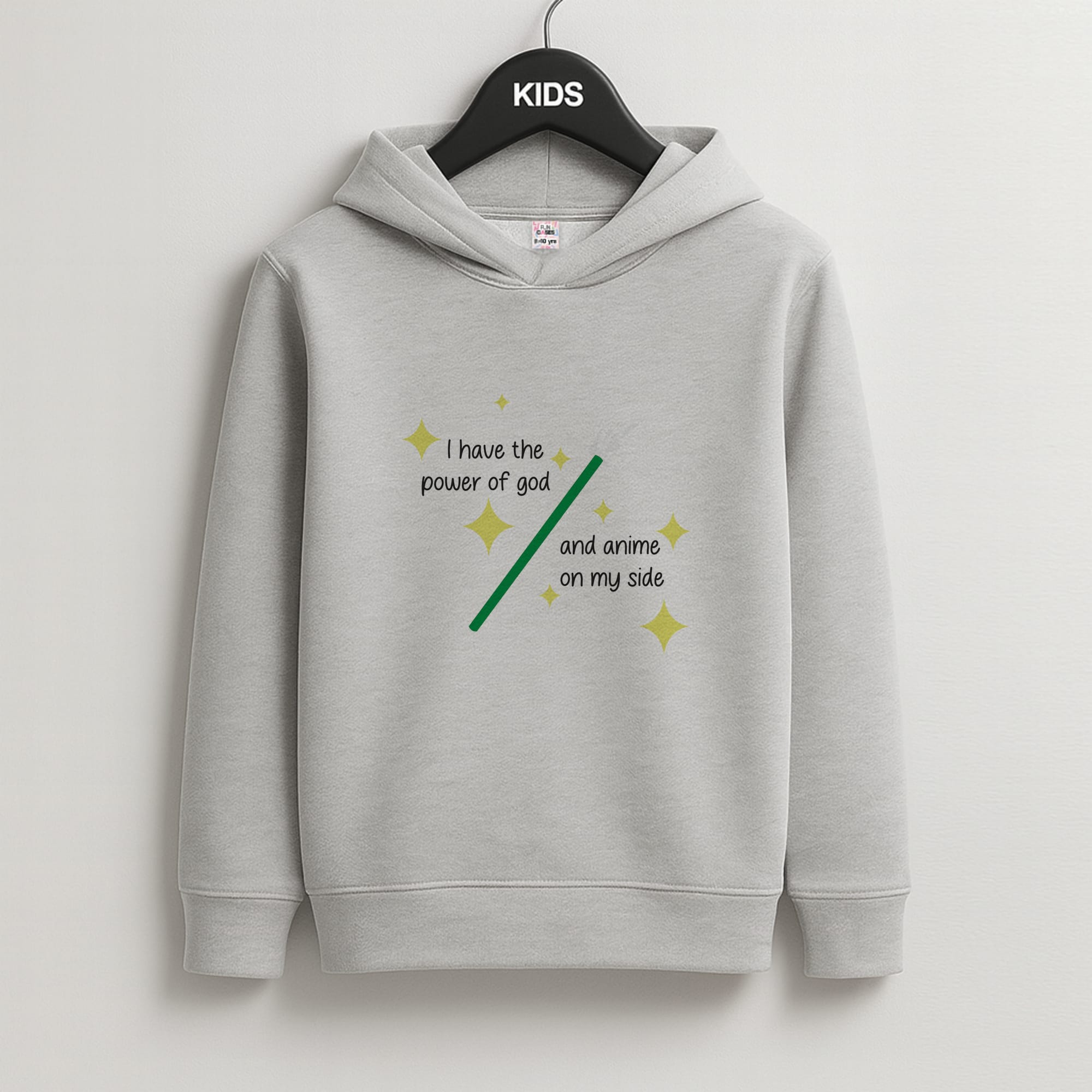 I Have The Power Of God And Anime On My Side - Memes Kids Grey Hoodie