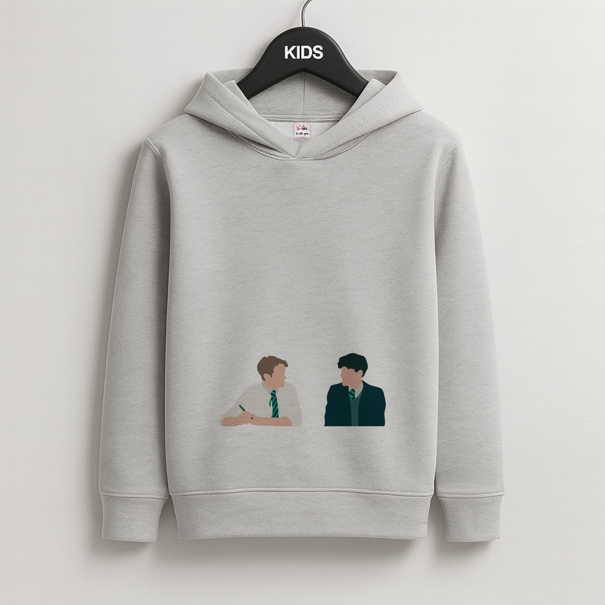 Blue And Yellow - Heart TV Kids Grey Hoodie